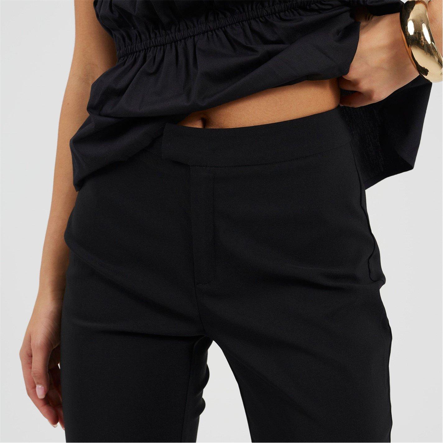 Black - Brave Soul - BS Ladies Black Capri Trousers with Split Hem Detail - 3