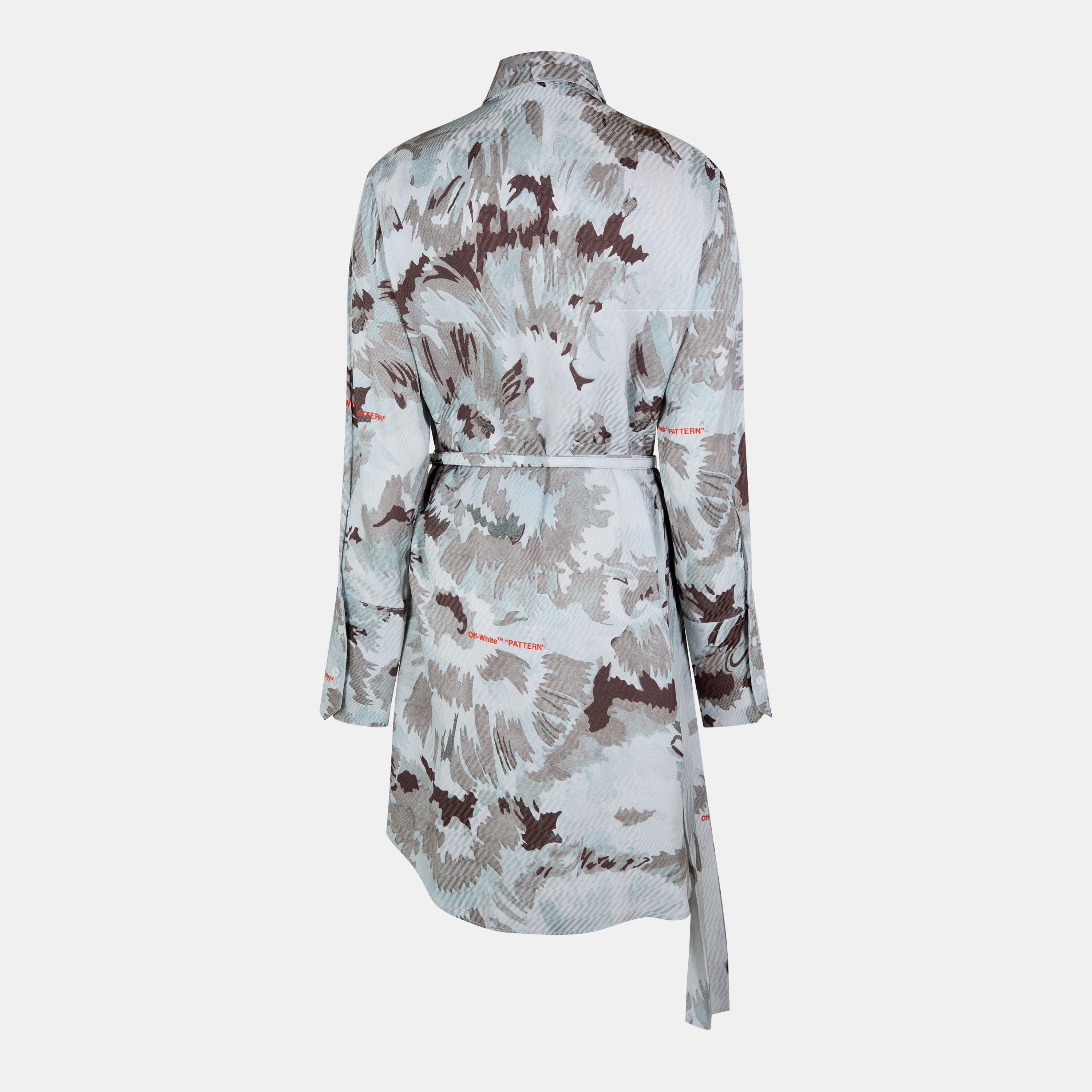 Grey/Green - Off White - Women's A Line Dress - 2