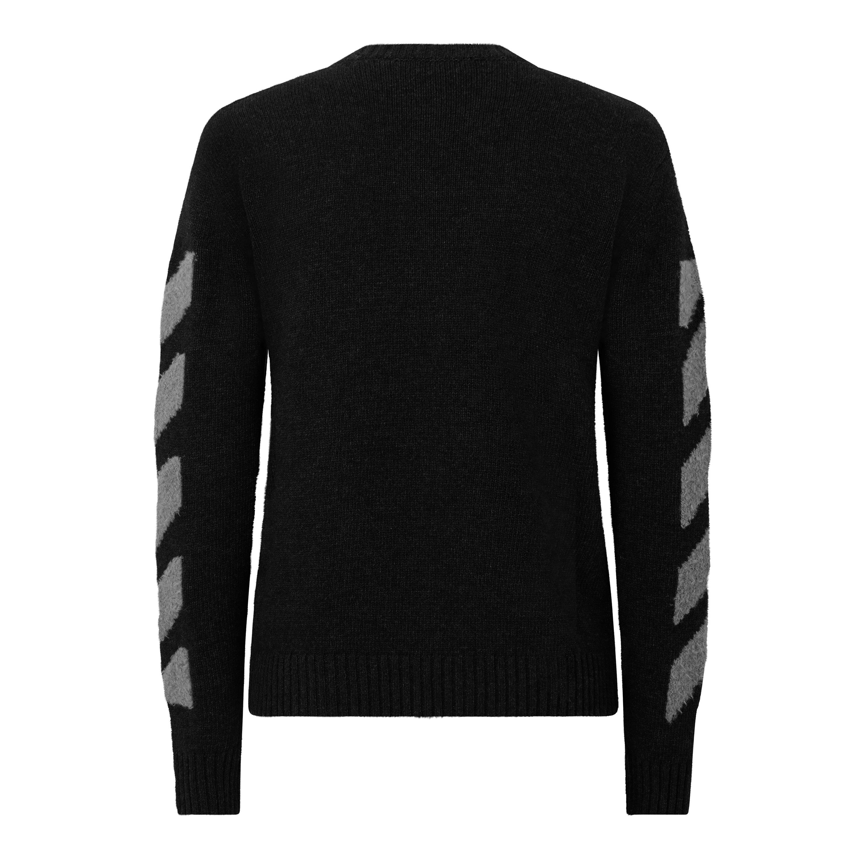 Anthracite - Off White - Off Diag Fuzzy Crew Sn64 - 2