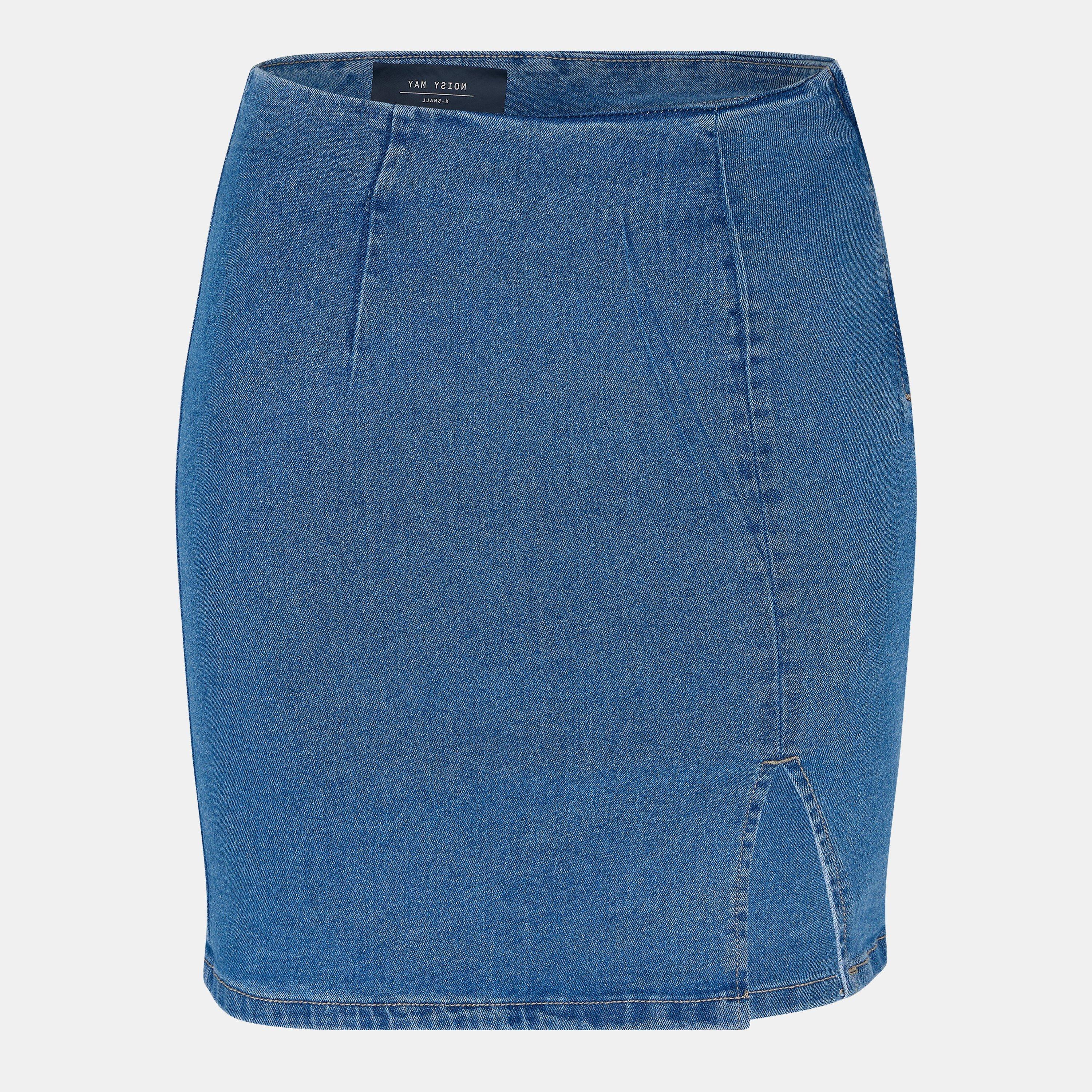 Md Blue Denim - Noisy May - Women's Slim Denim Skirt - 1
