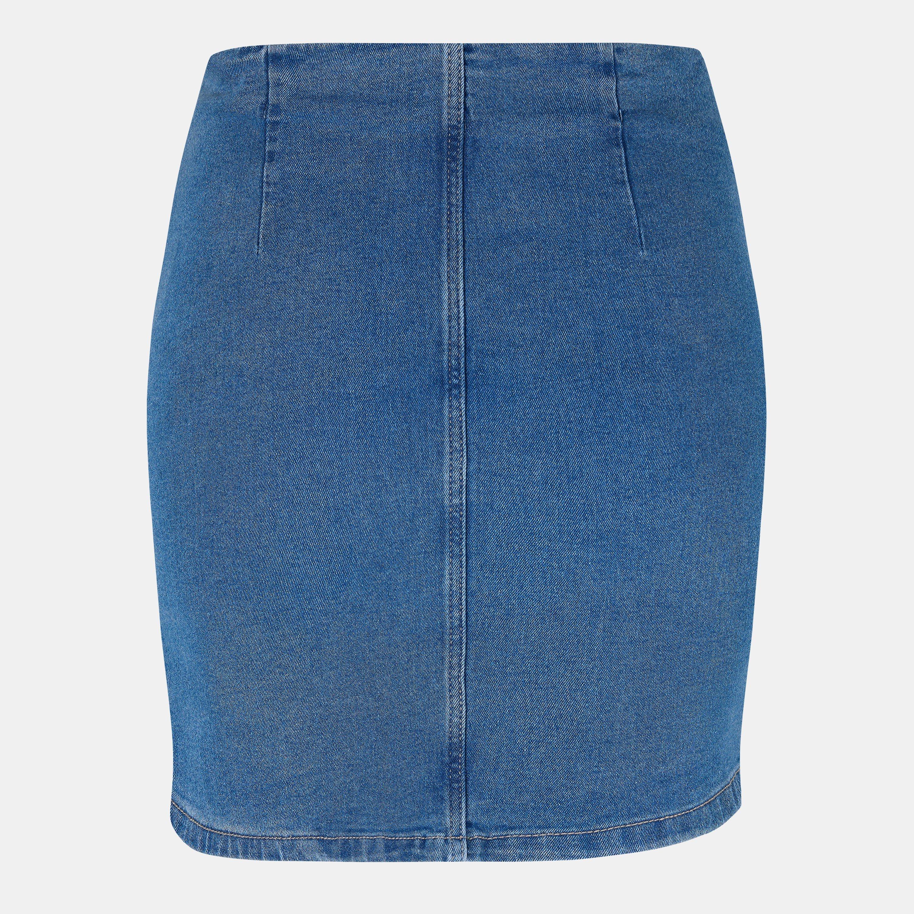 Md Blå Denim - Noisy May - Slim Denim Skirt - 2