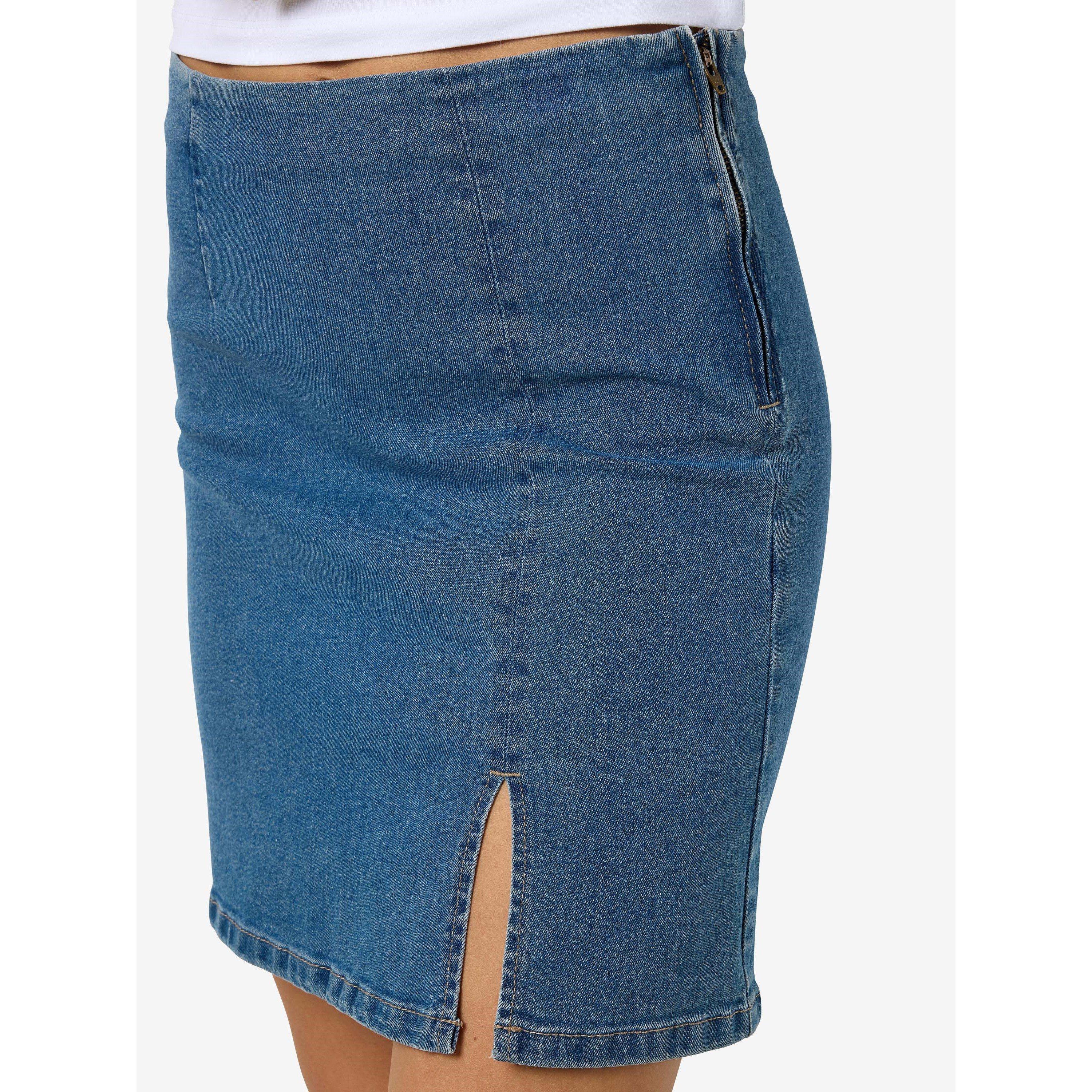 Md Blå Denim - Noisy May - Slim Denim Skirt - 5