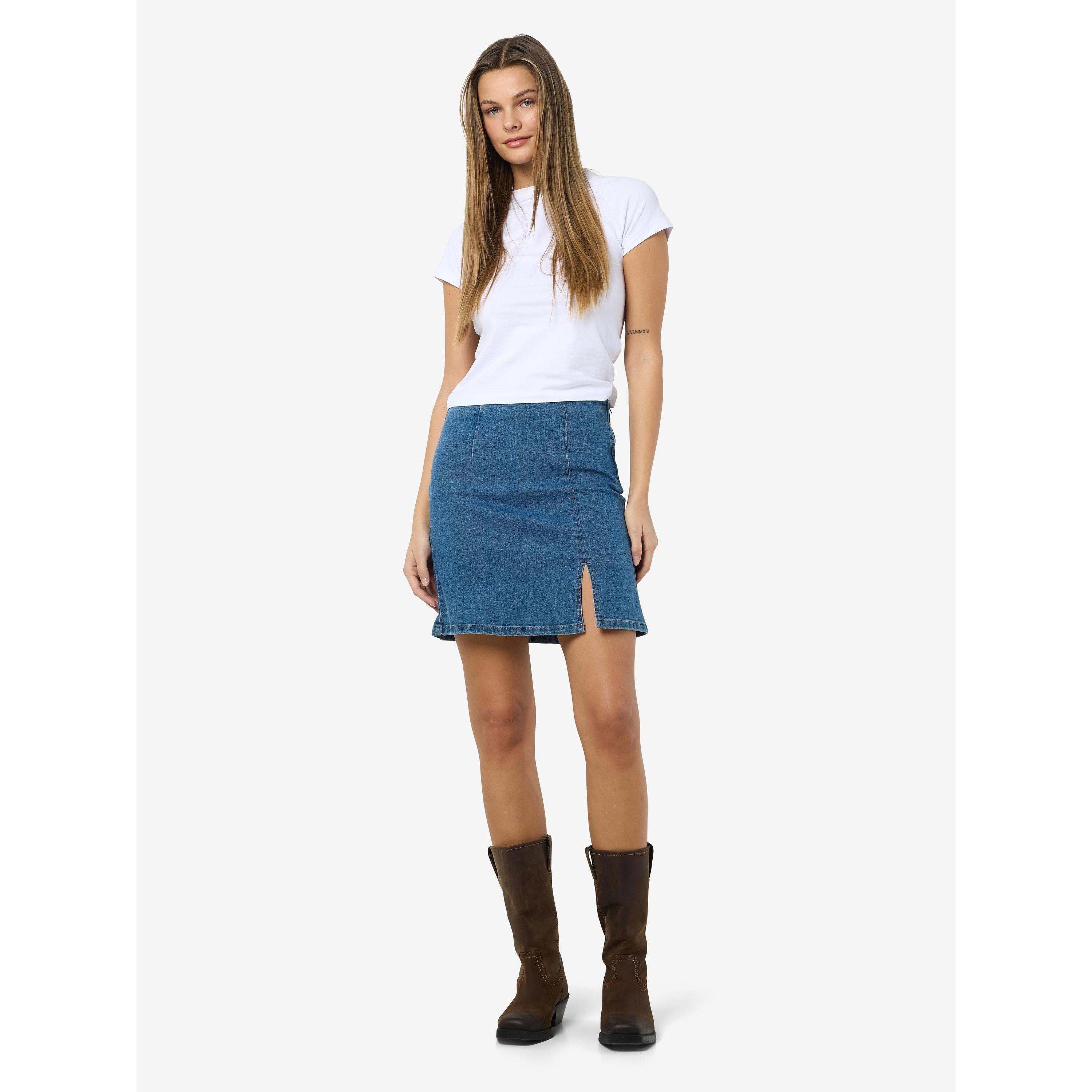 Md Blå Denim - Noisy May - Slim Denim Skirt - 6