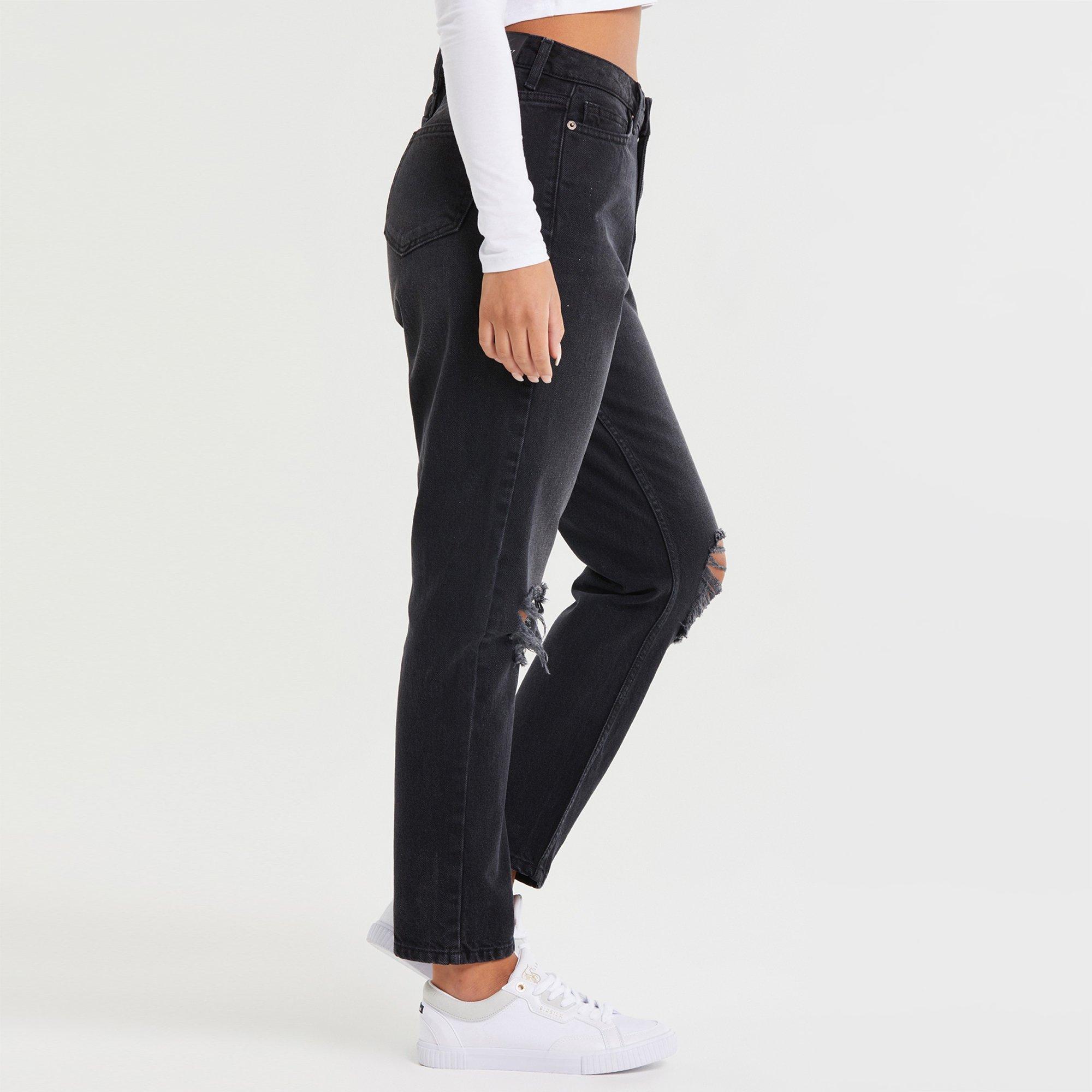 Zwart - SikSilk - Mom Jeans - 4