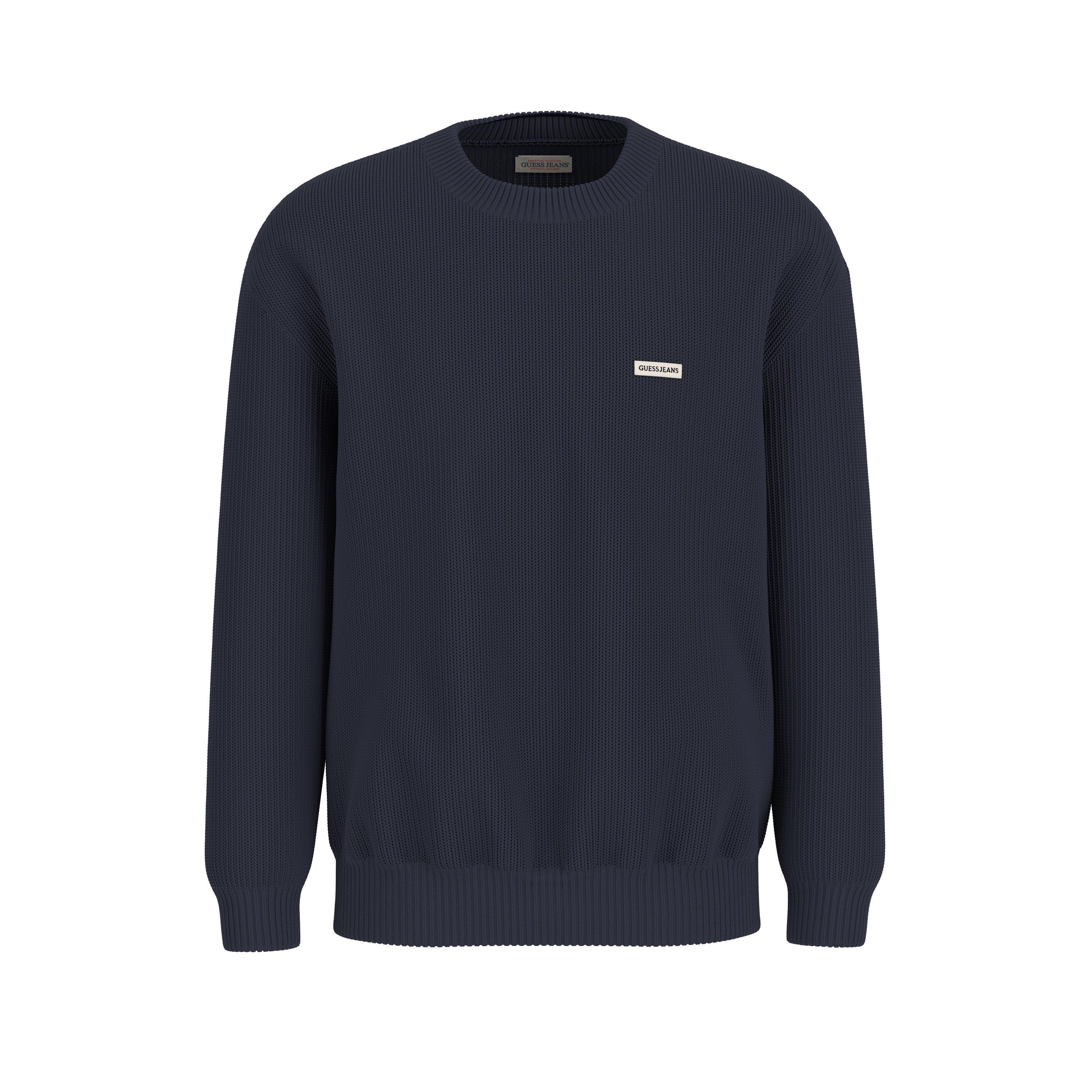 Guess Men's Logo Long Sleeve Crew Neck Jumper - Ocean A71w - Large