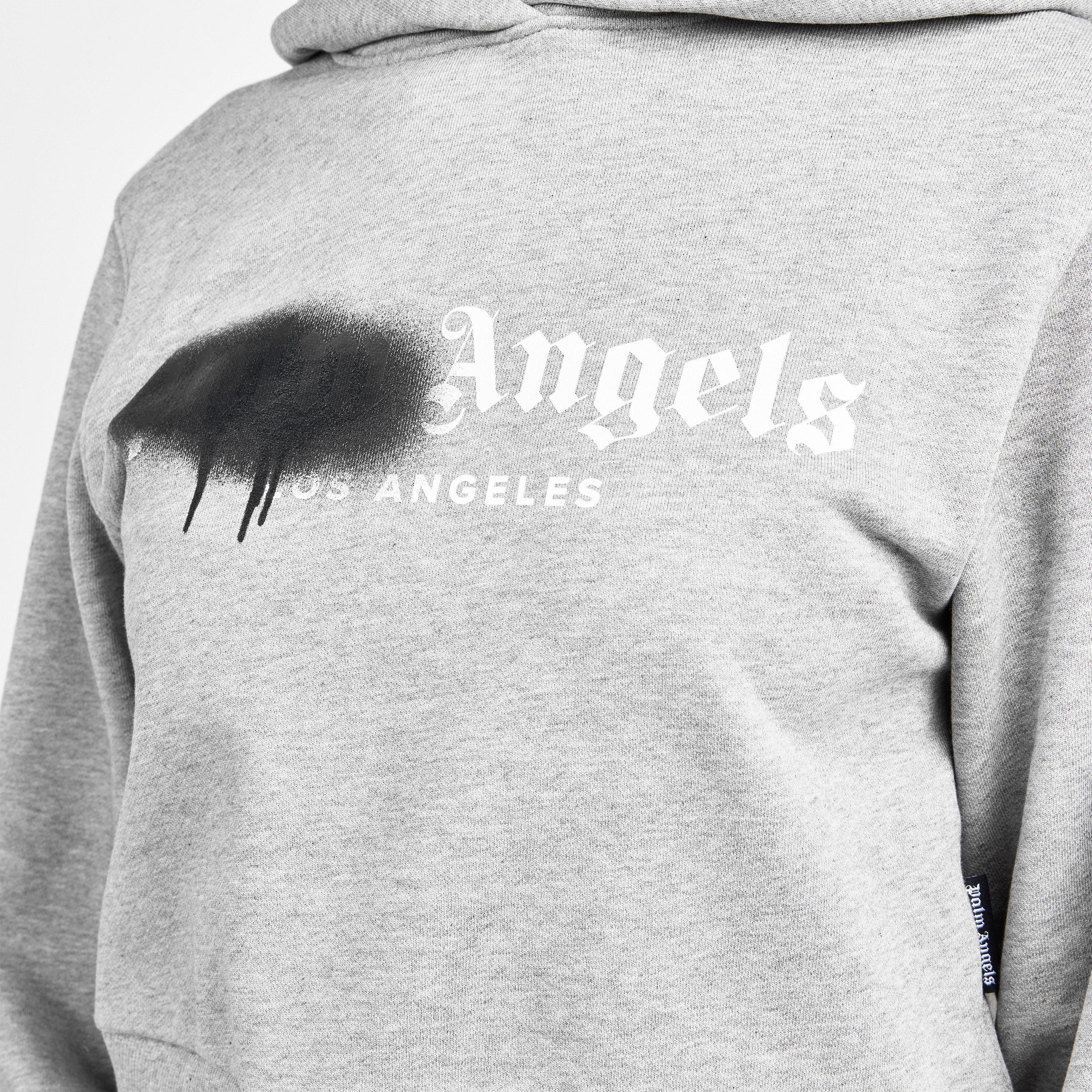 Grey/Blk - Palm Angels - Women's Over the Head Cropped Hoodie - 5