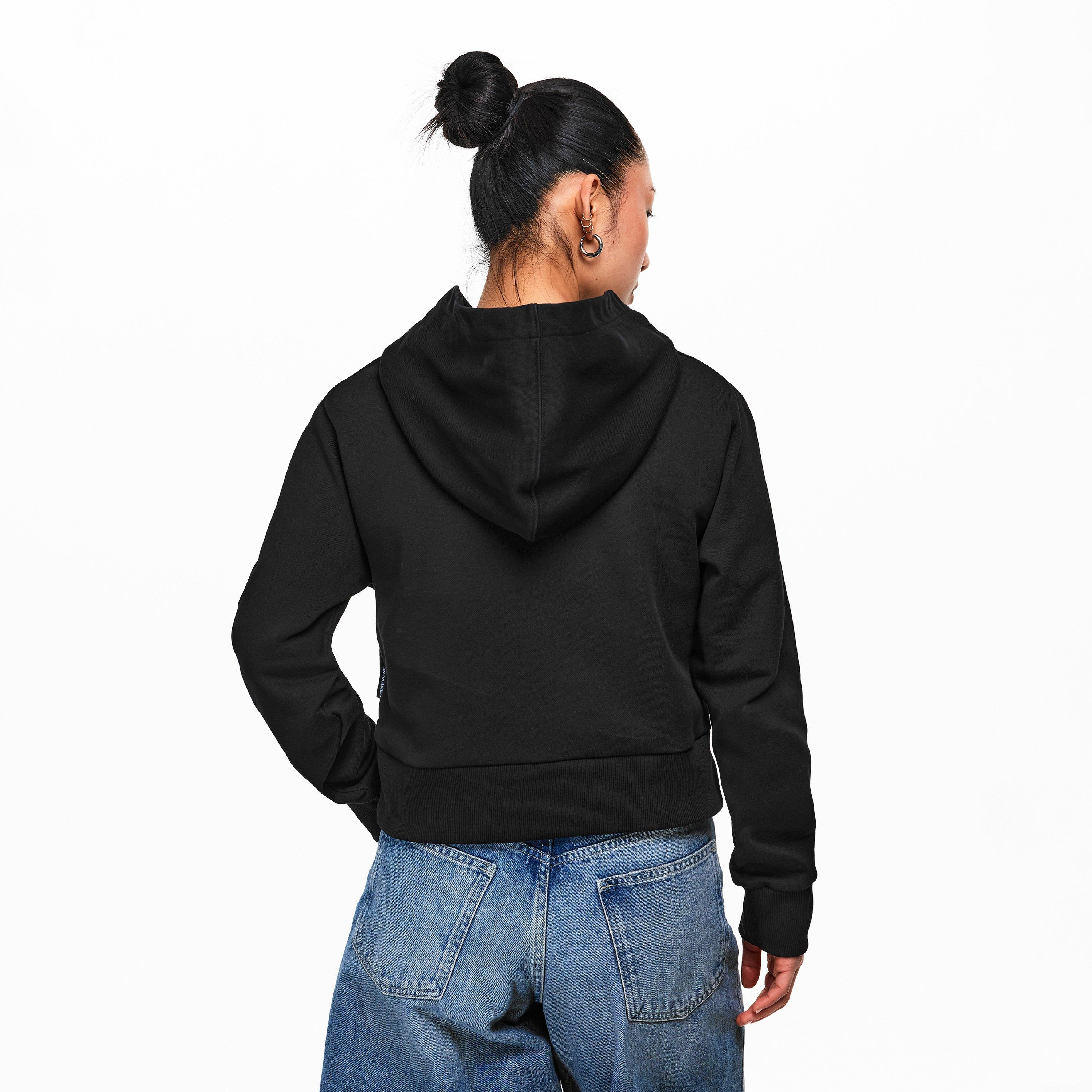 Blk/Pink - Palm Angels - Women's Over the Head Cropped Hoodie - 3
