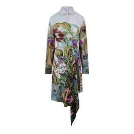 Off White Botanical Shirt Dress