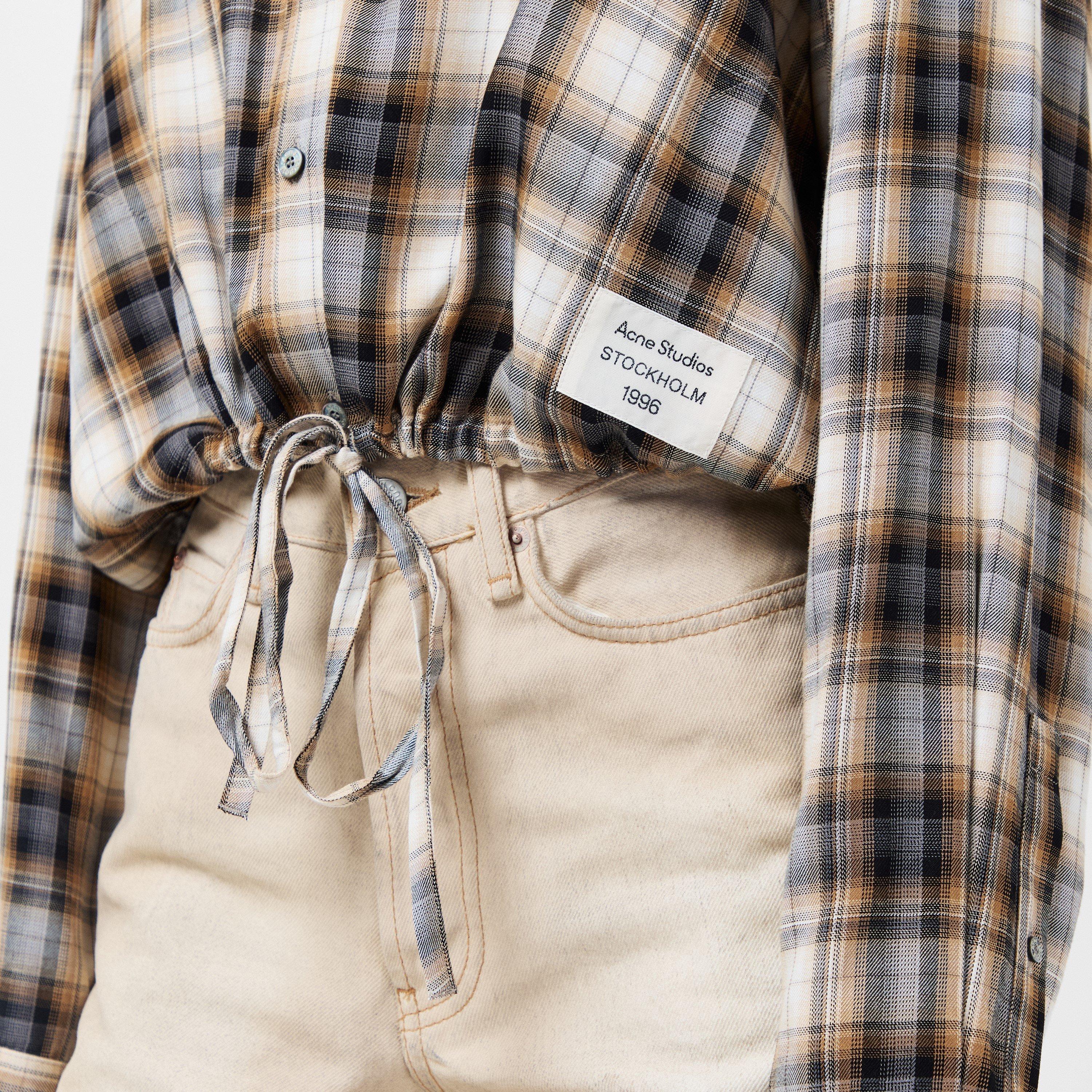 Beige/Black - Acne Studios - Women's Long-Sleeve Patterned Shirt - 5