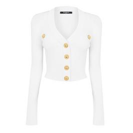 Balmain Crop Button Cardigan