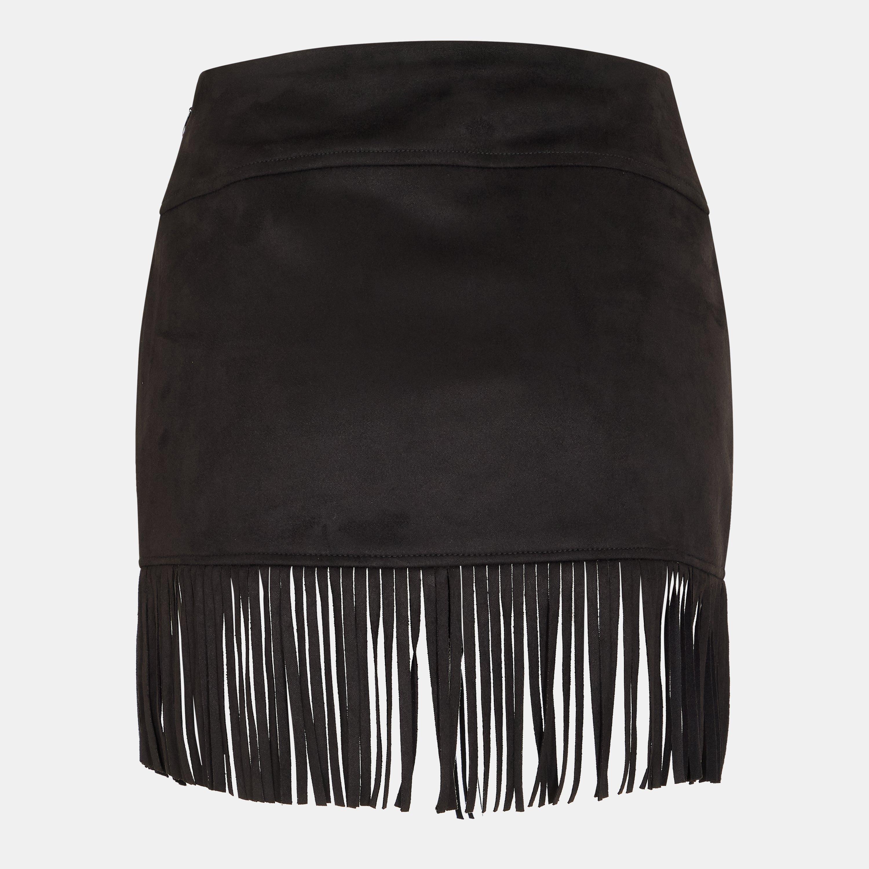 Schwarz - Noisy May - Fringe Mini Skirt - 2