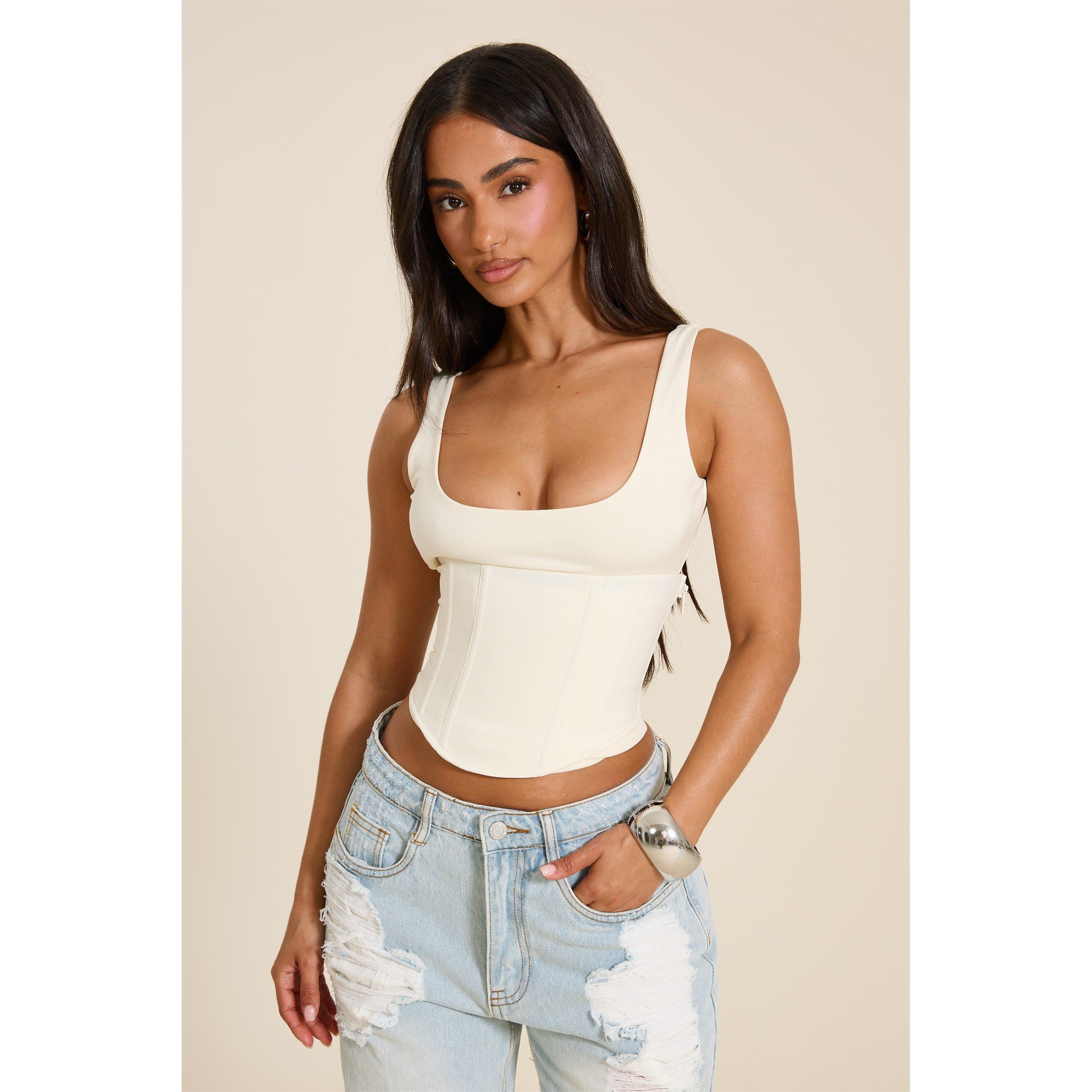 Cream - Mars The Label - Women's Sandra Scoop Vest Corset Top - 4