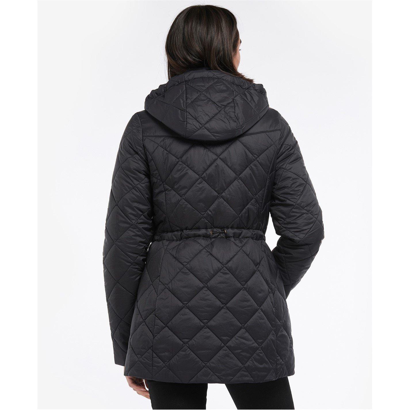 Black - Barbour International - Women's Avalon Water Resistant Detachable Hood Short Puffer Jacket - 2