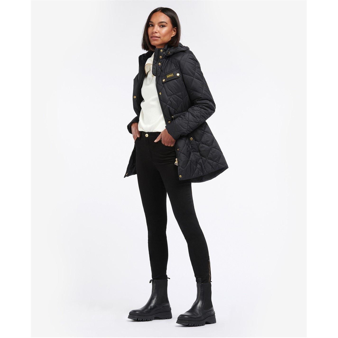 Black - Barbour International - Women's Avalon Water Resistant Detachable Hood Short Puffer Jacket - 3