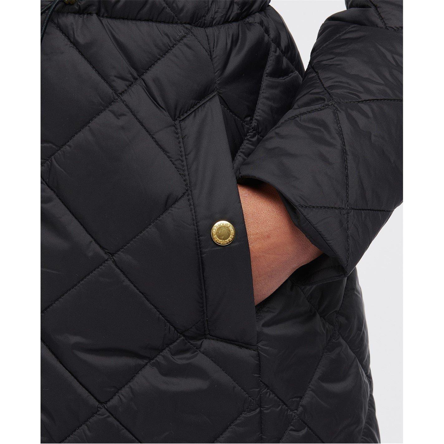 Black - Barbour International - Women's Avalon Water Resistant Detachable Hood Short Puffer Jacket - 7