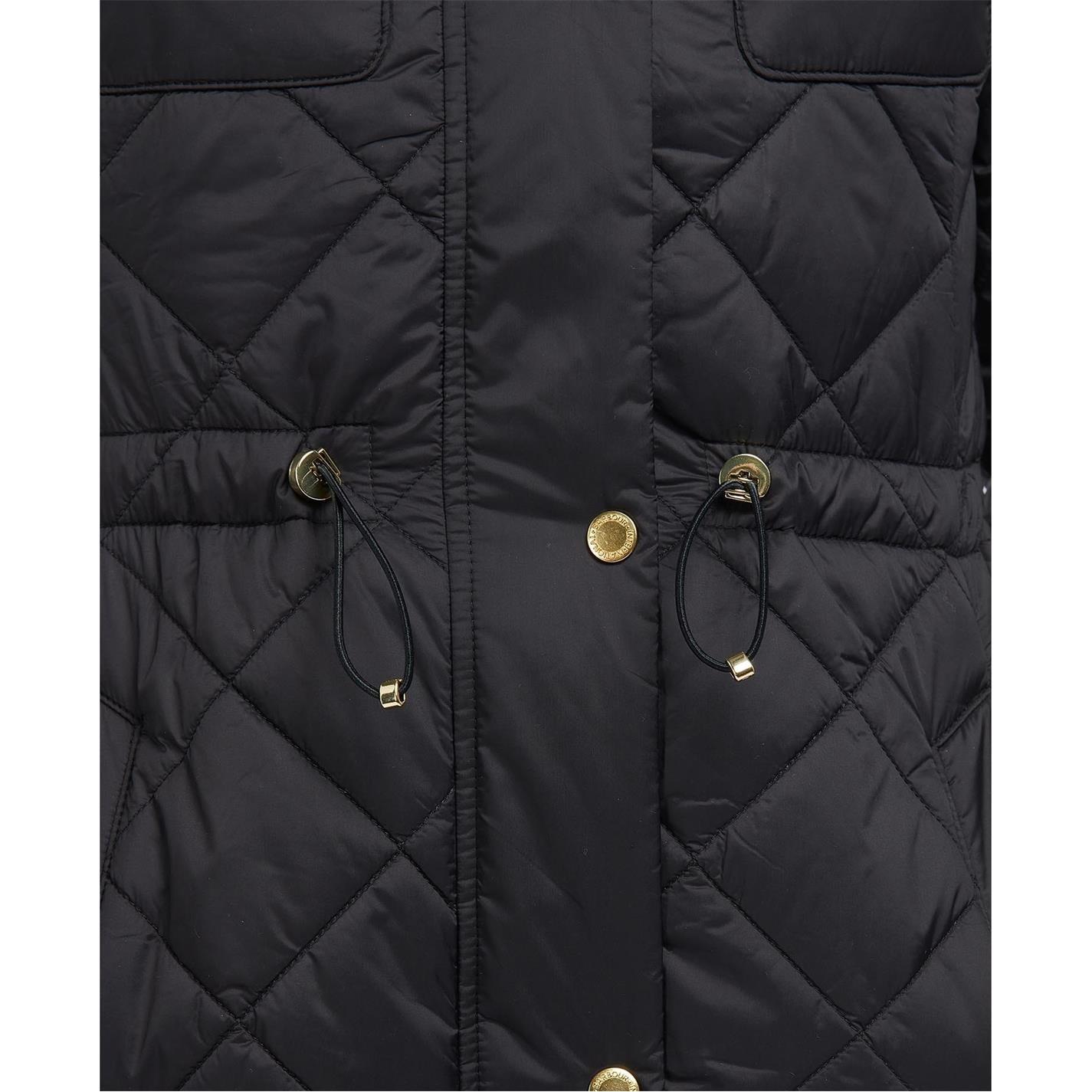 Black - Barbour International - Women's Avalon Water Resistant Detachable Hood Short Puffer Jacket - 8