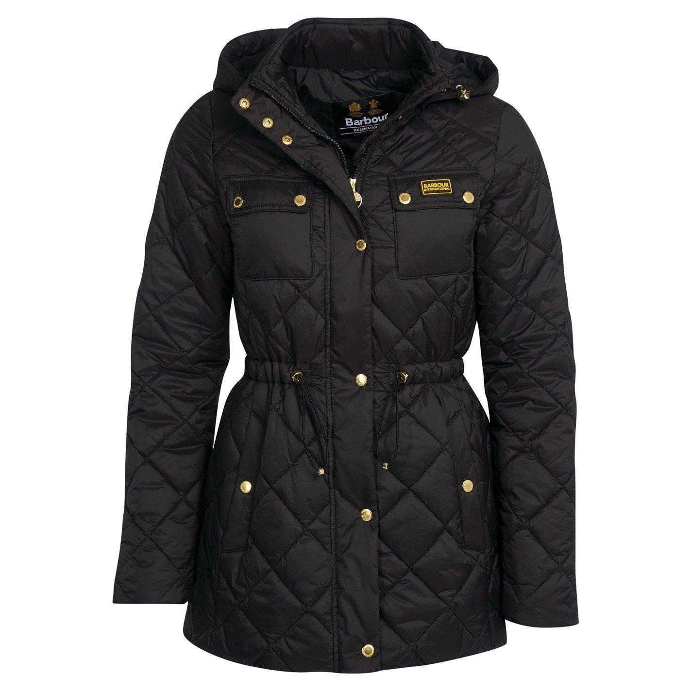 Black - Barbour International - Women's Avalon Water Resistant Detachable Hood Short Puffer Jacket - 9