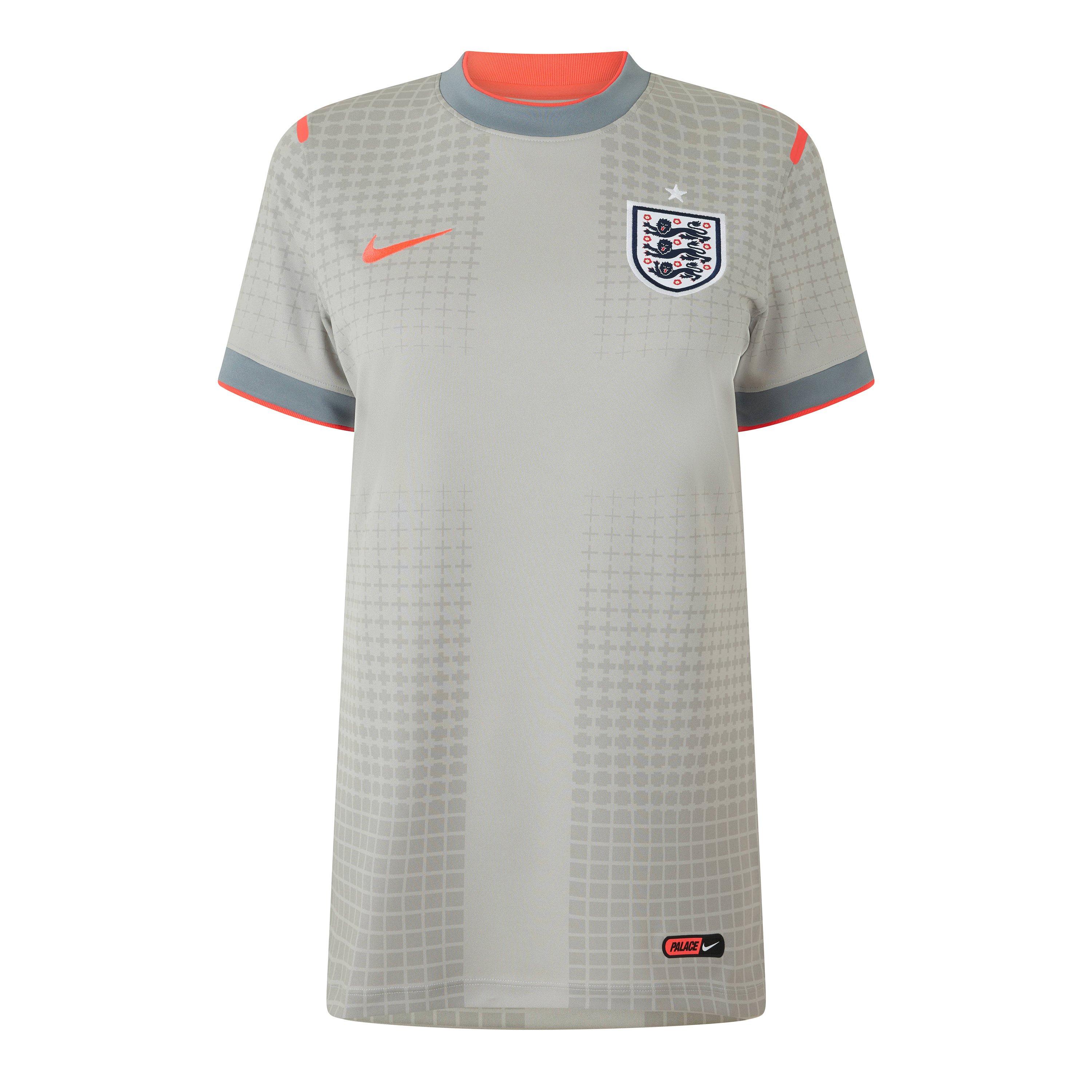 Grey/Red - Nike - Womens England x Palace 2026 Pre-Match Short Sleeve Jersey - 1