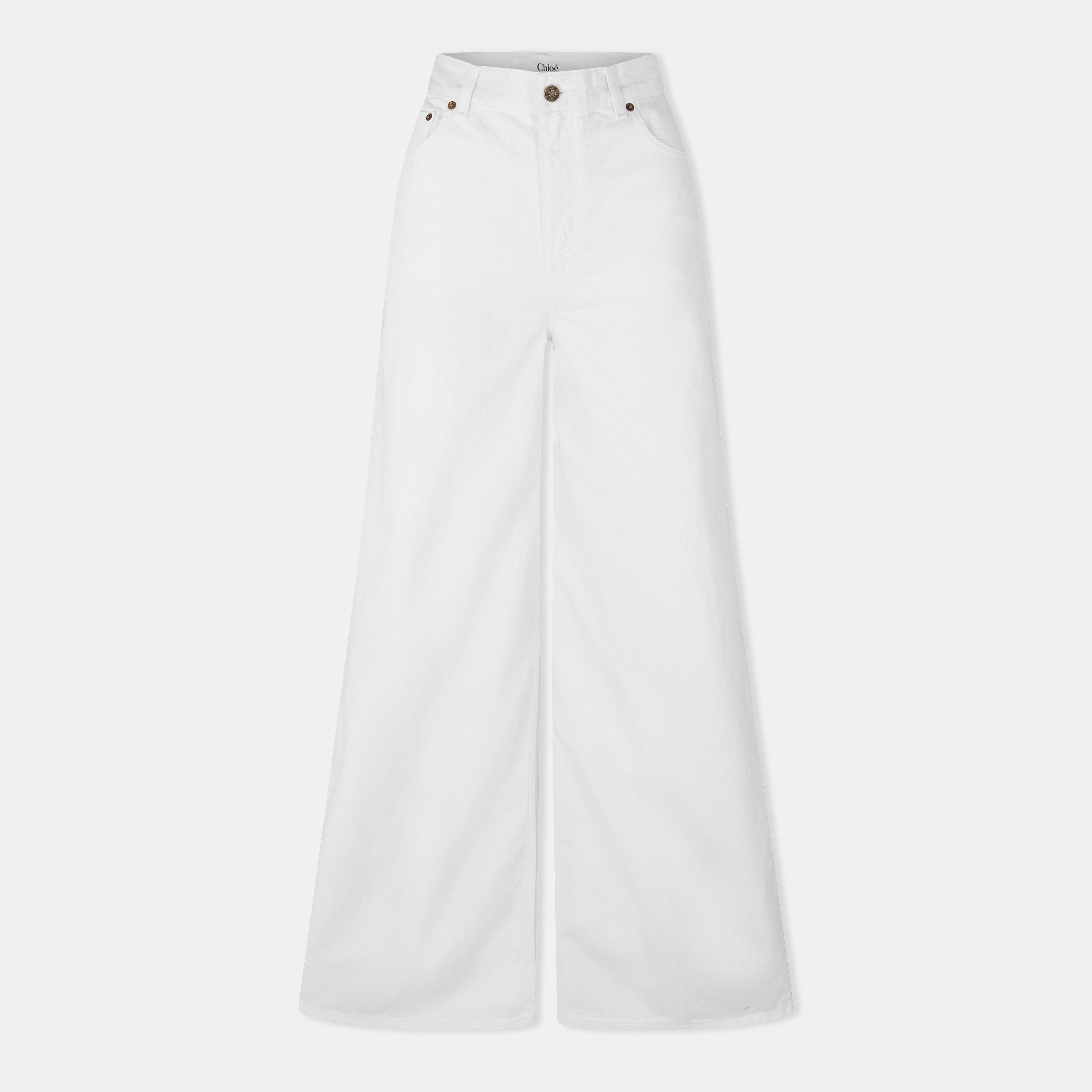 White - Chloe - Women's Flared High Rise Bootcut Jeans - 1