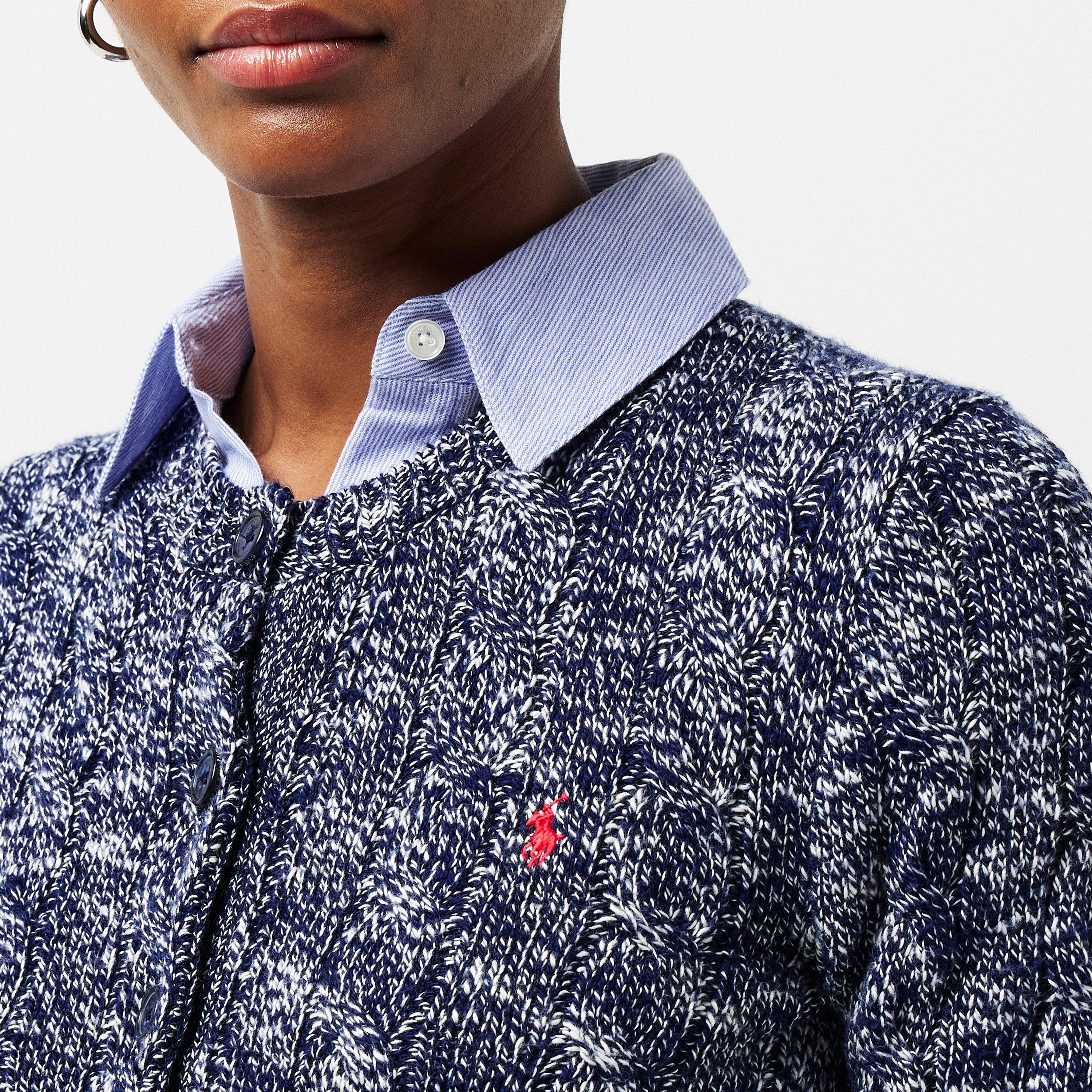 Navy/Cream - Ralph Lauren - Women's Cardigan - 5