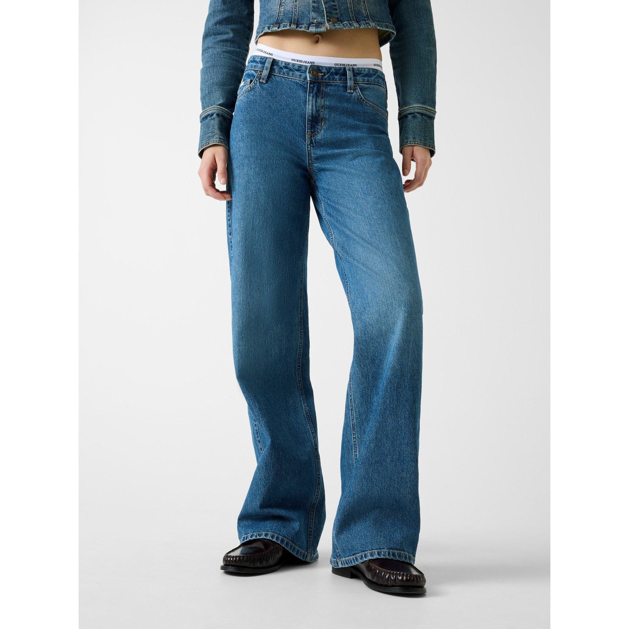 Medium Wash - Guess - Women's Wide Leg Jeans - 1
