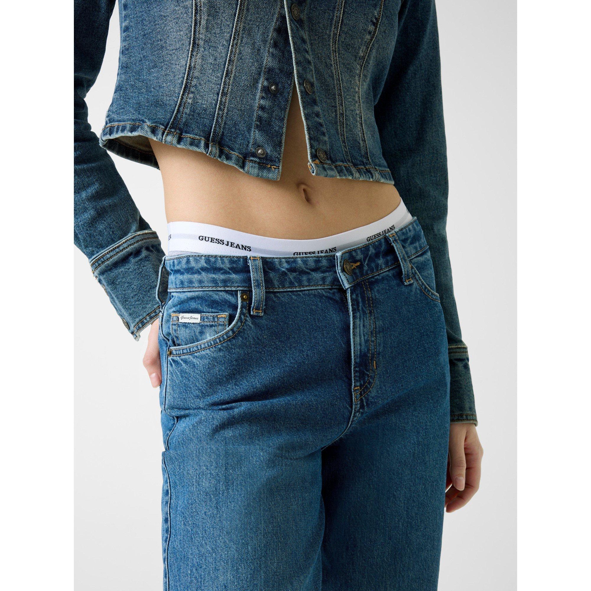 Medium Wash - Guess - Women's Wide Leg Jeans - 4