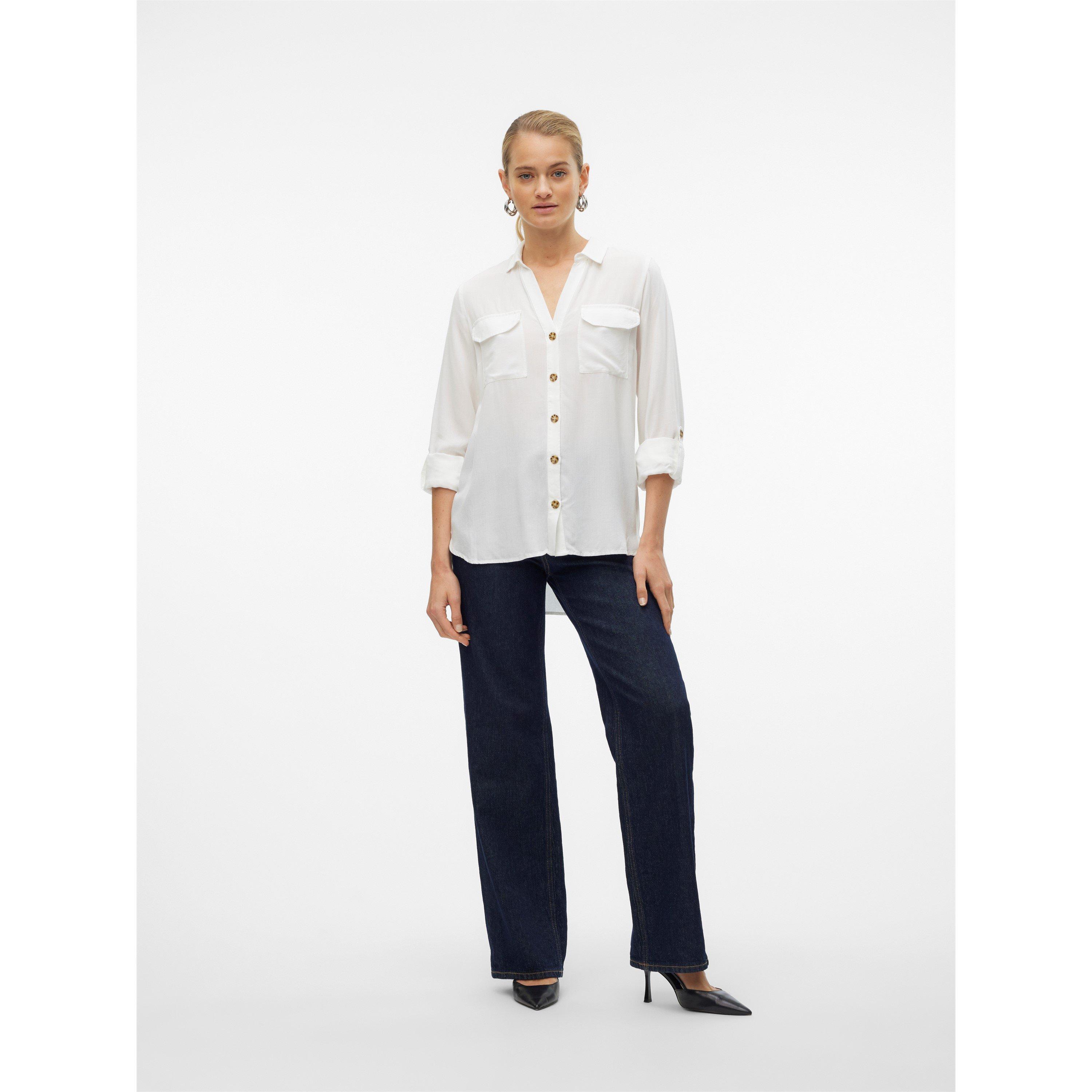 Snow White - Vero Moda - Women's Long-Sleeve Plain Shirt - 2