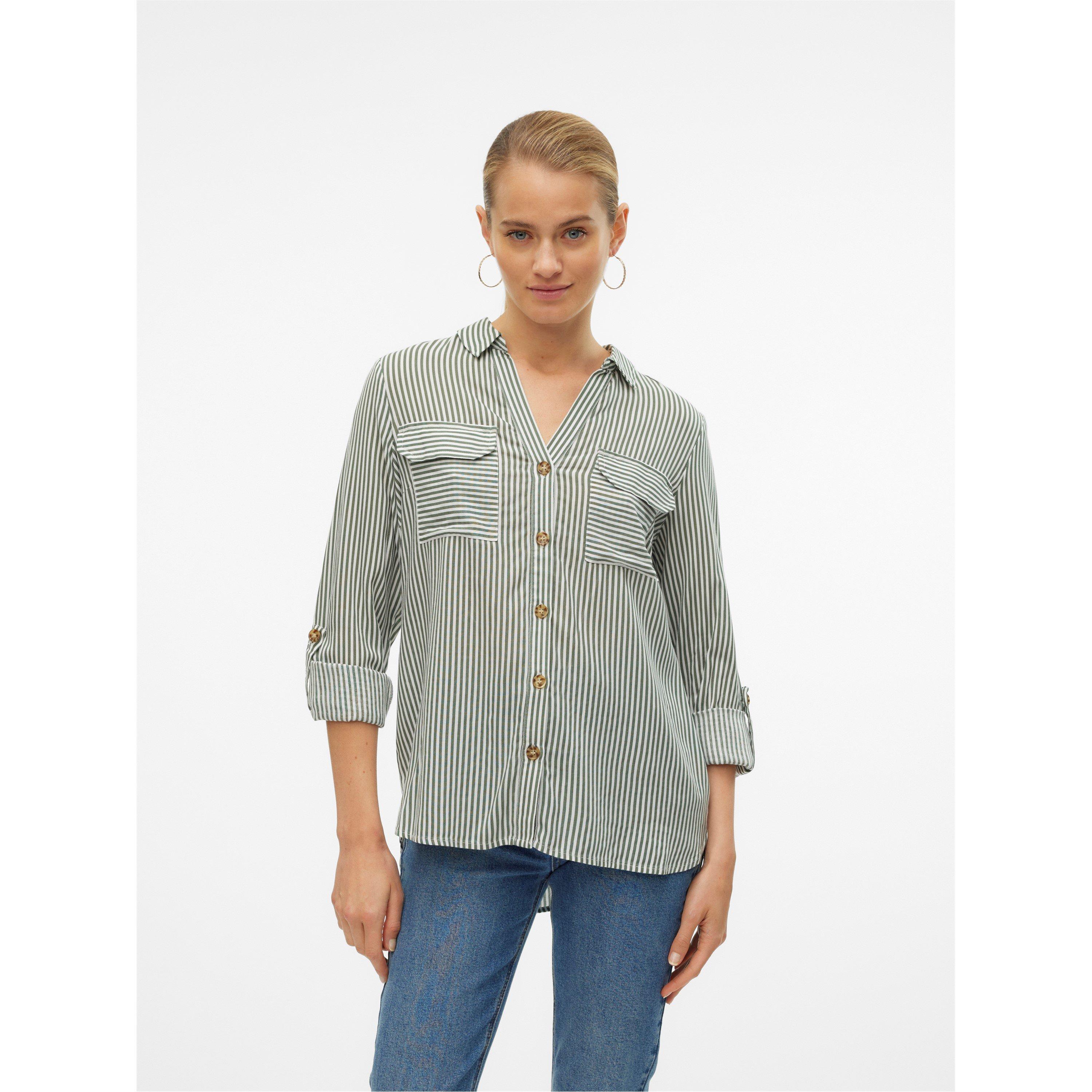 Vero Moda Women's Long-Sleeve Plain Shirt - Laurel Wreath - 10