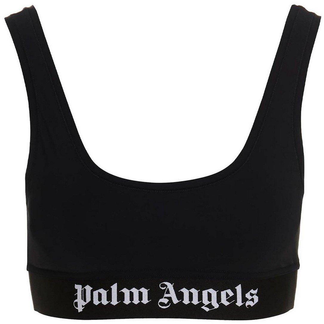 Black White - Palm Angels - Women's Classic Logo Non Wired Low Impact Sports Bra