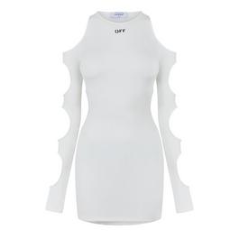 Off White Cut Out Mini Dress