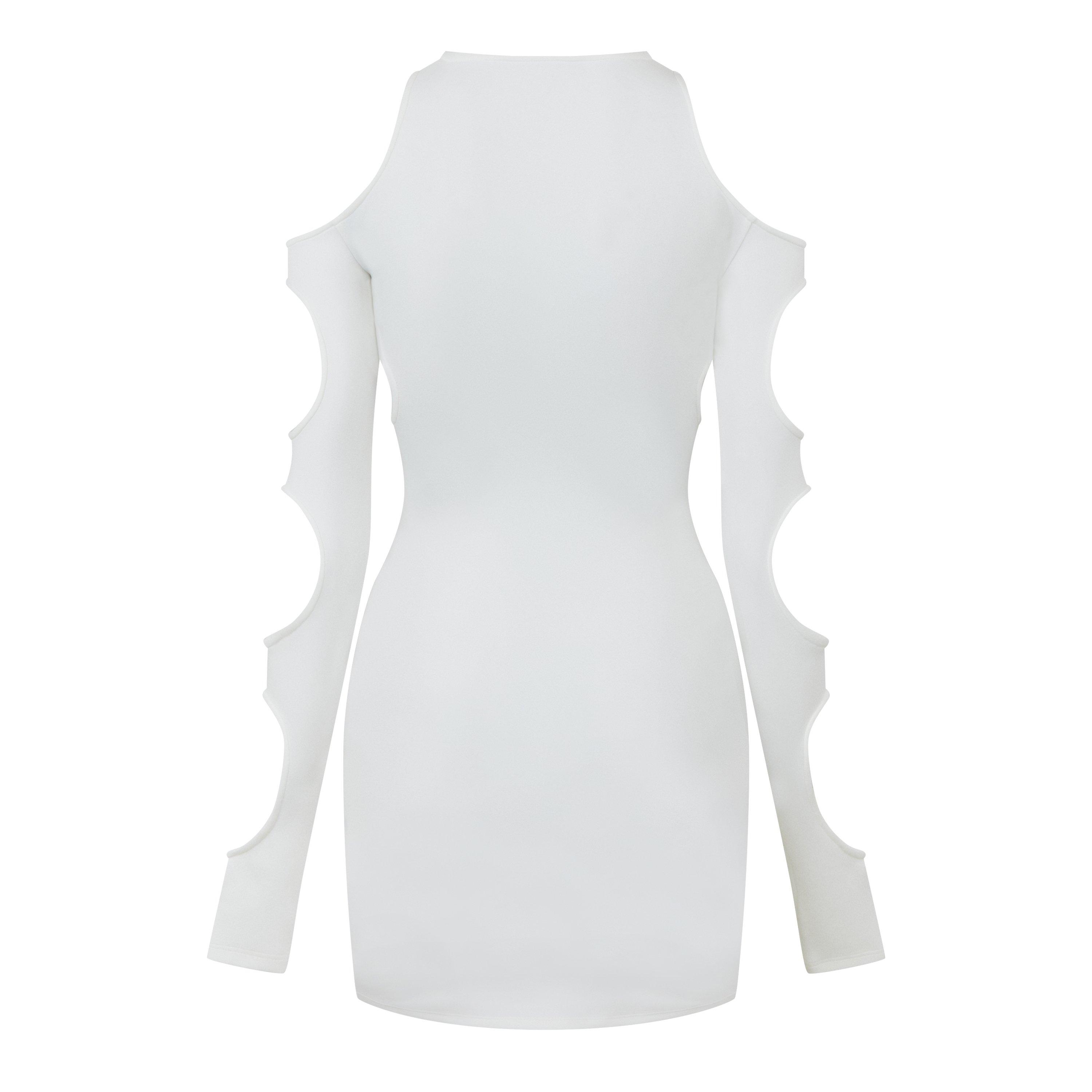 White/Black - Off White - Women's Cut Out Mini Dress - 2