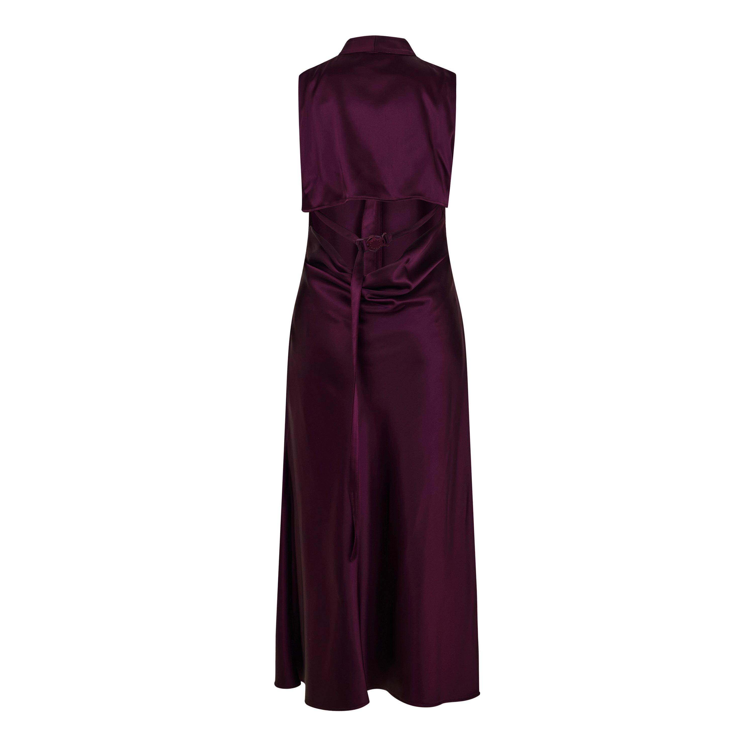 Burgundy - Off White - Women's - Long Flowing Maxi Dress - 2