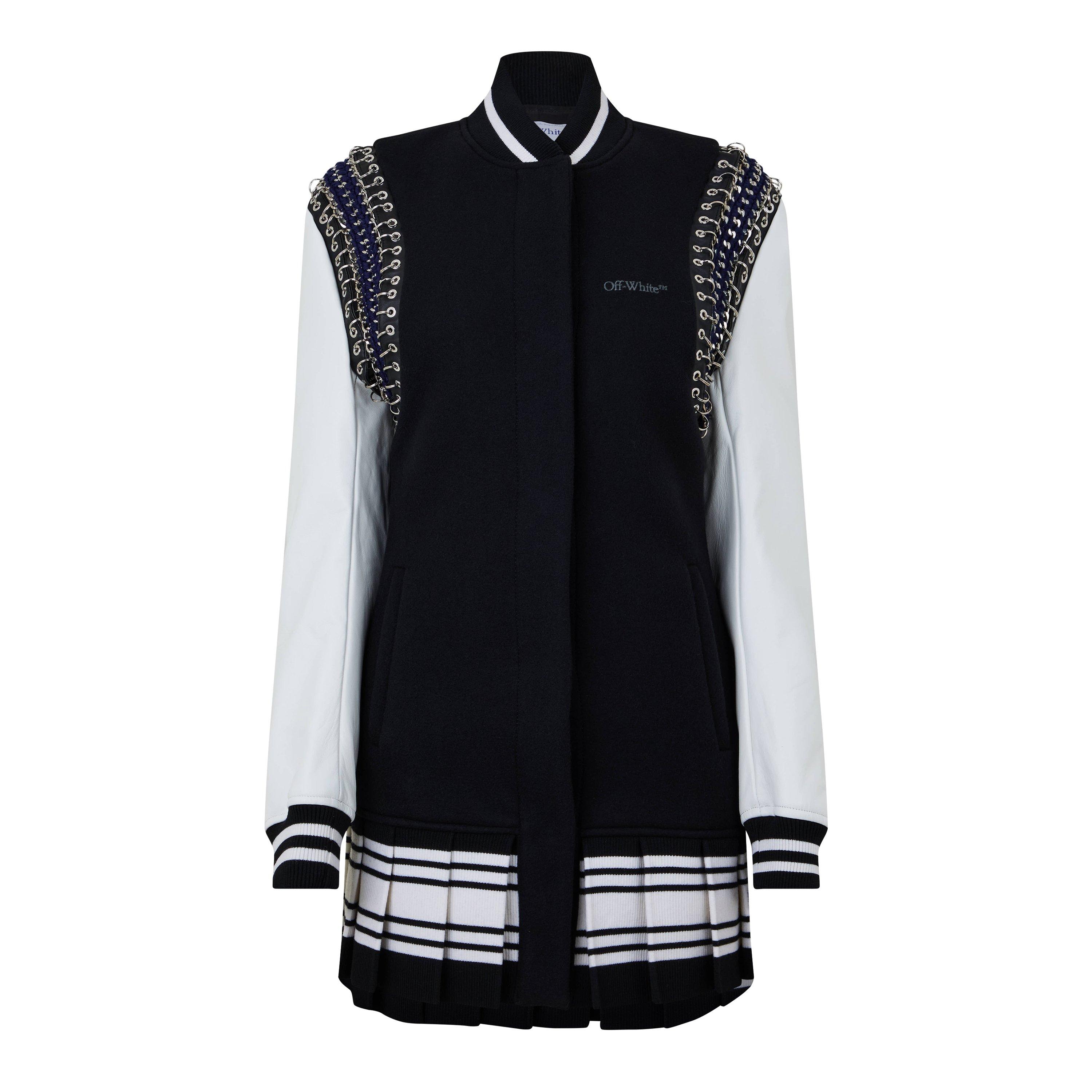 Black/White - Off White - Women's Structured Mini Dress - 1