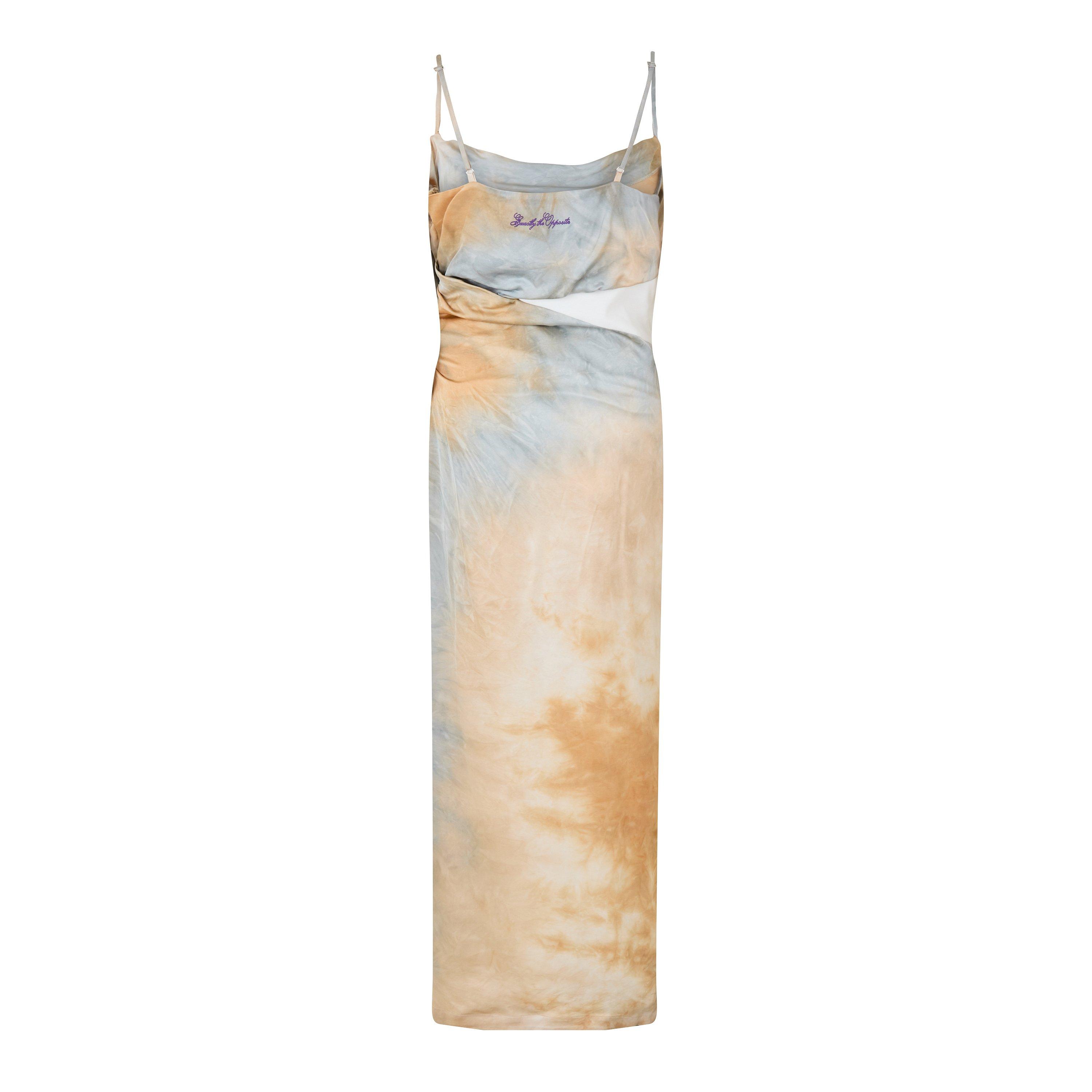 Camel/Purple - Off White - Women's Slinky Slip Dress - 2