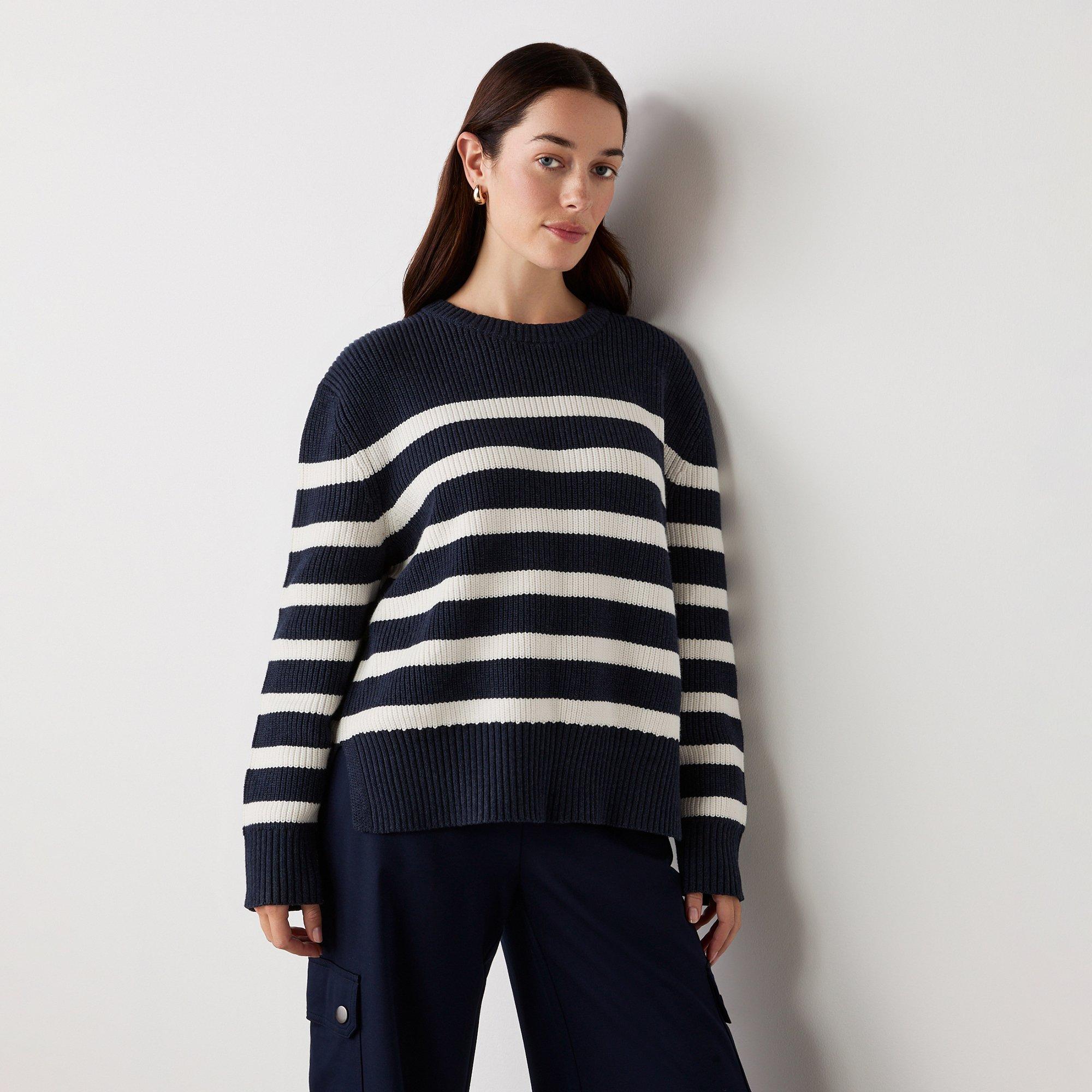 Navy - Finery - Serena Stripe Jumper - 2