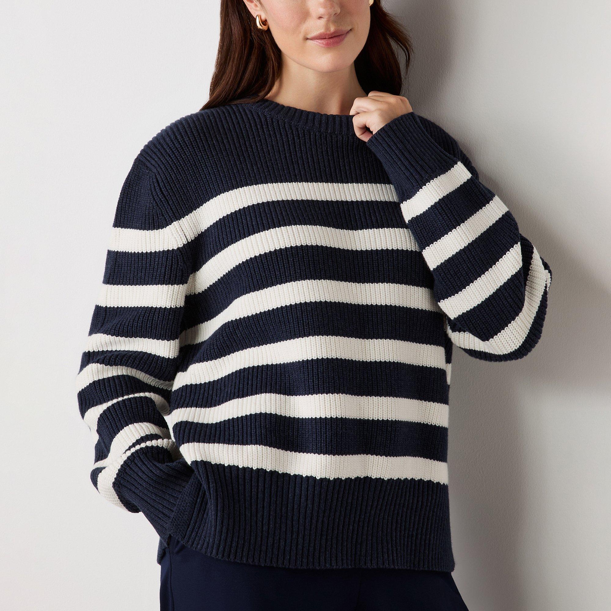 Navy - Finery - Serena Stripe Jumper - 3