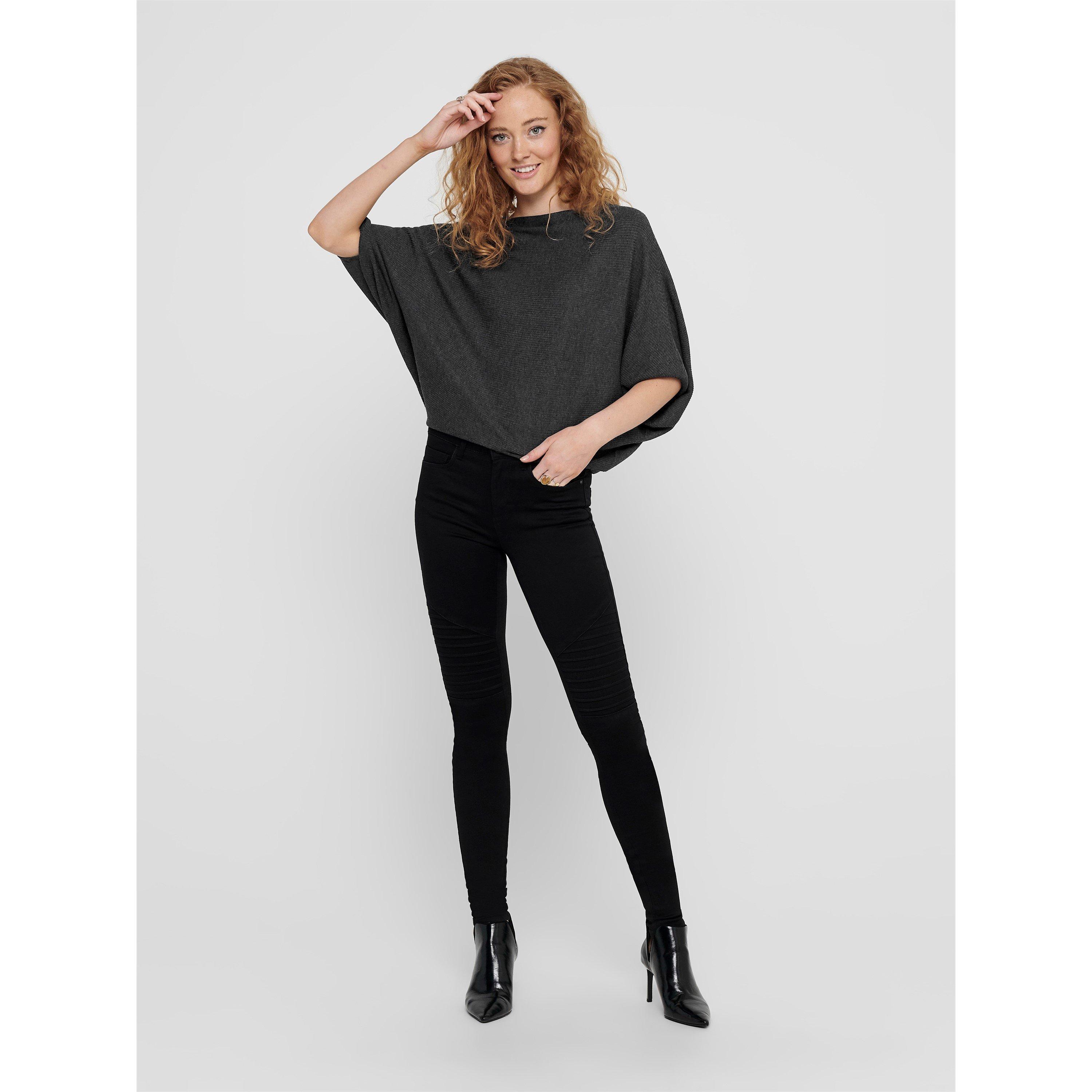 Only Women's Crew Neck Jumper - Dgry Melange - 8 (XS)