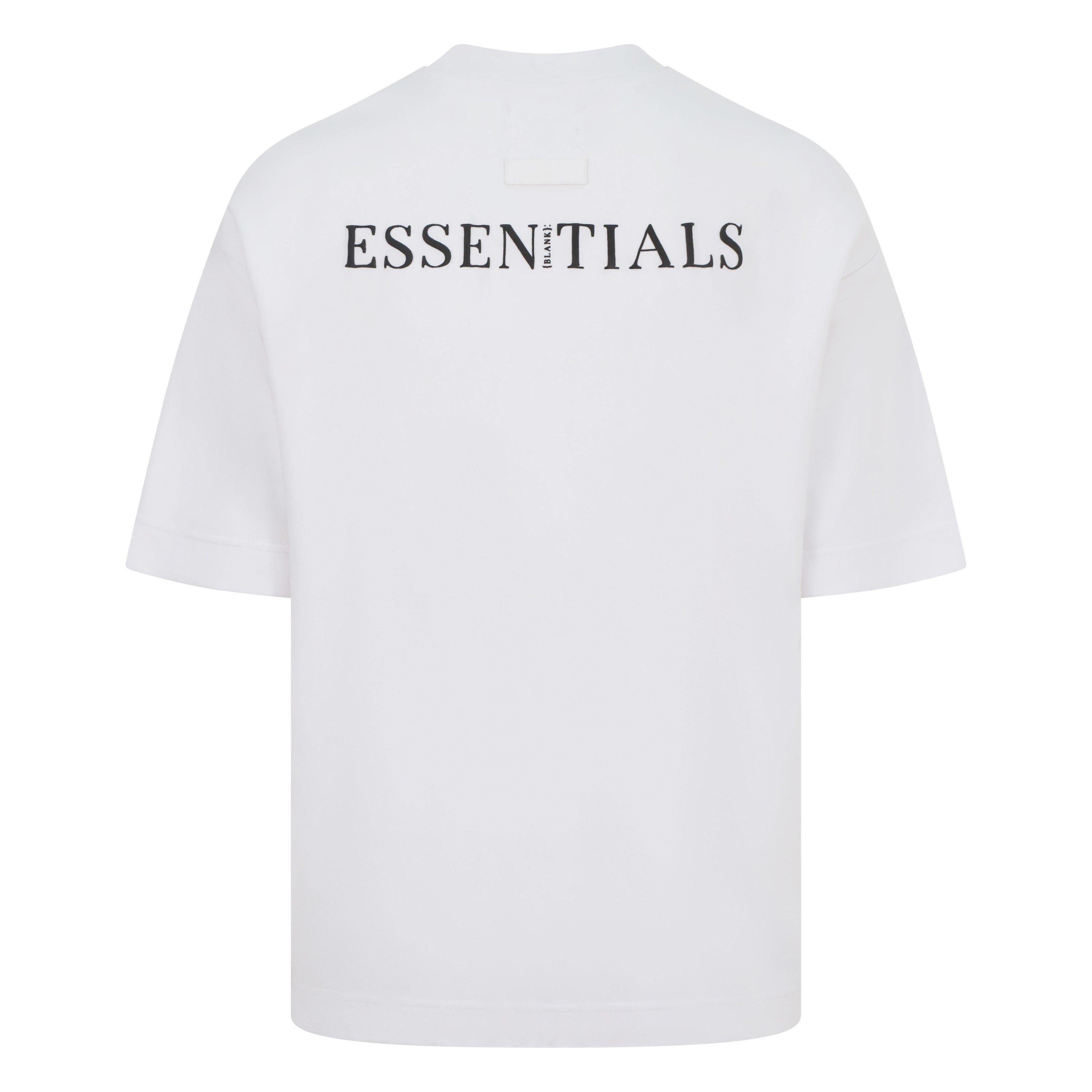 Weiß - Blank Essentials - Blank Puff Print T-shirt Short Set - 7