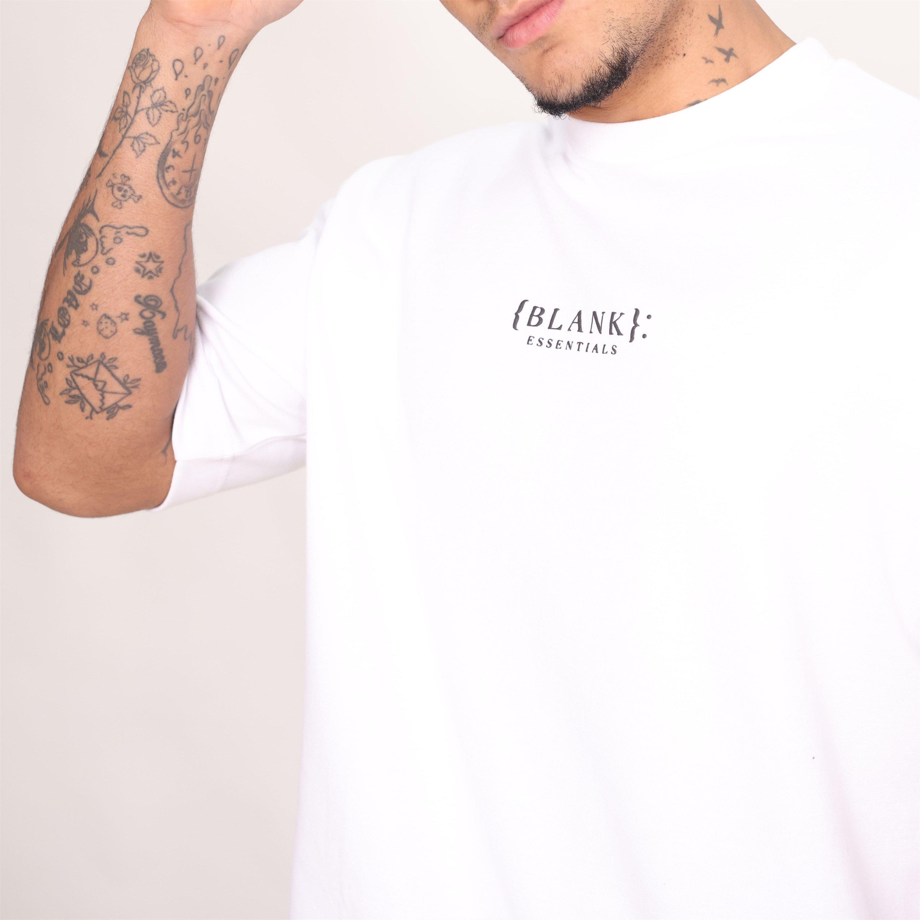 Weiß - Blank Essentials - Blank Puff Print T-shirt Short Set - 3