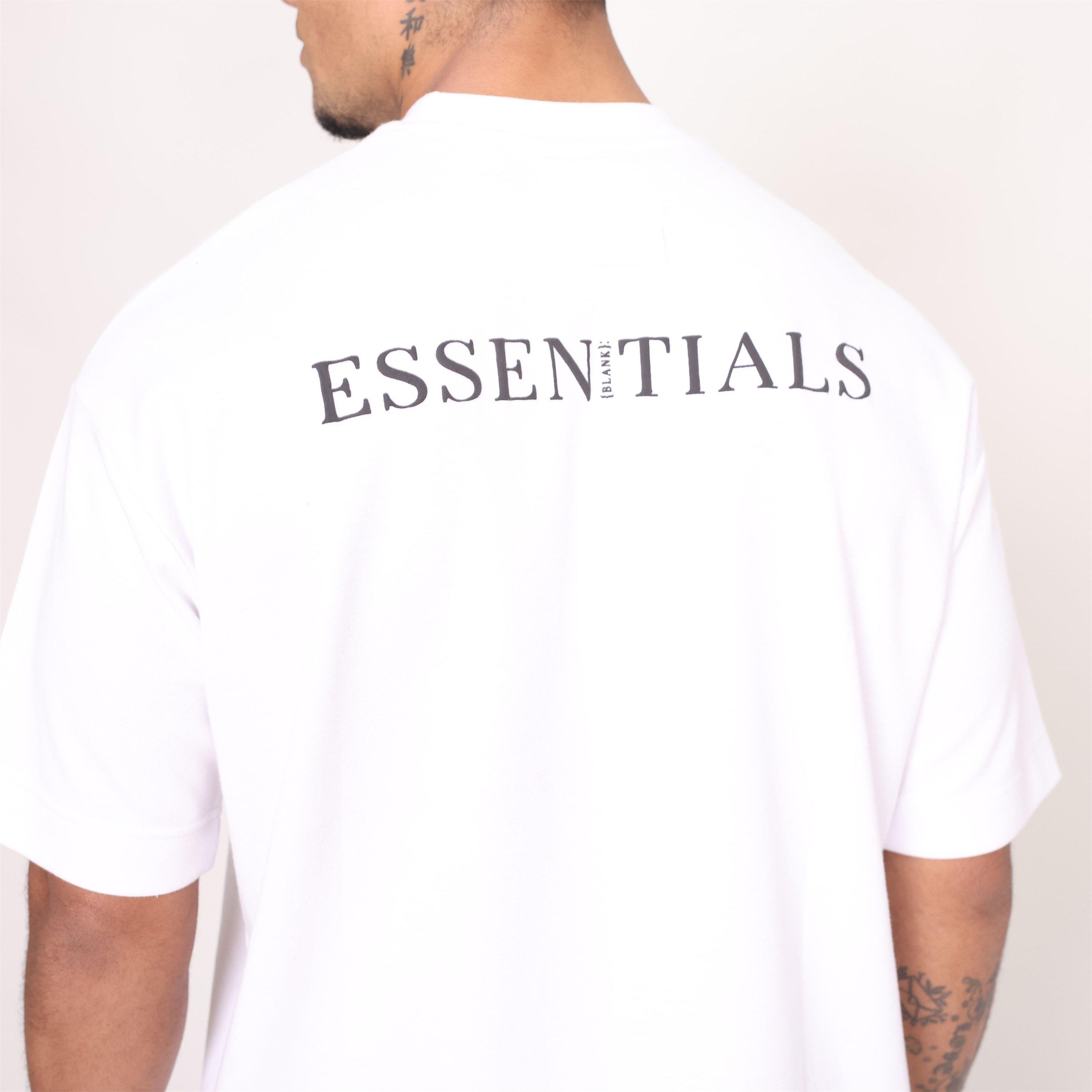 Weiß - Blank Essentials - Blank Puff Print T-shirt Short Set - 4