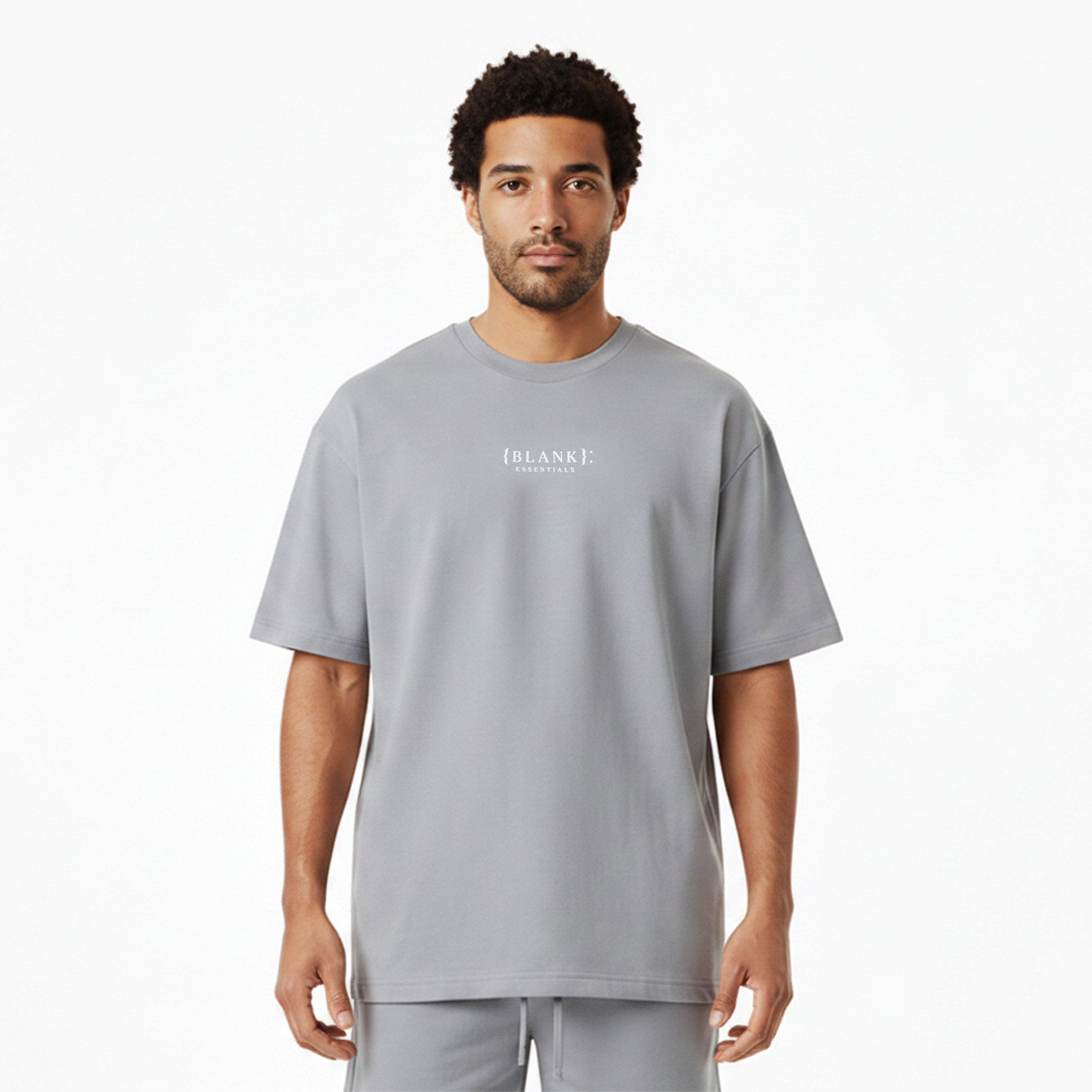 Storm Grey - Blank Essentials - Blank Puff Print T-shirt Short Set - 3