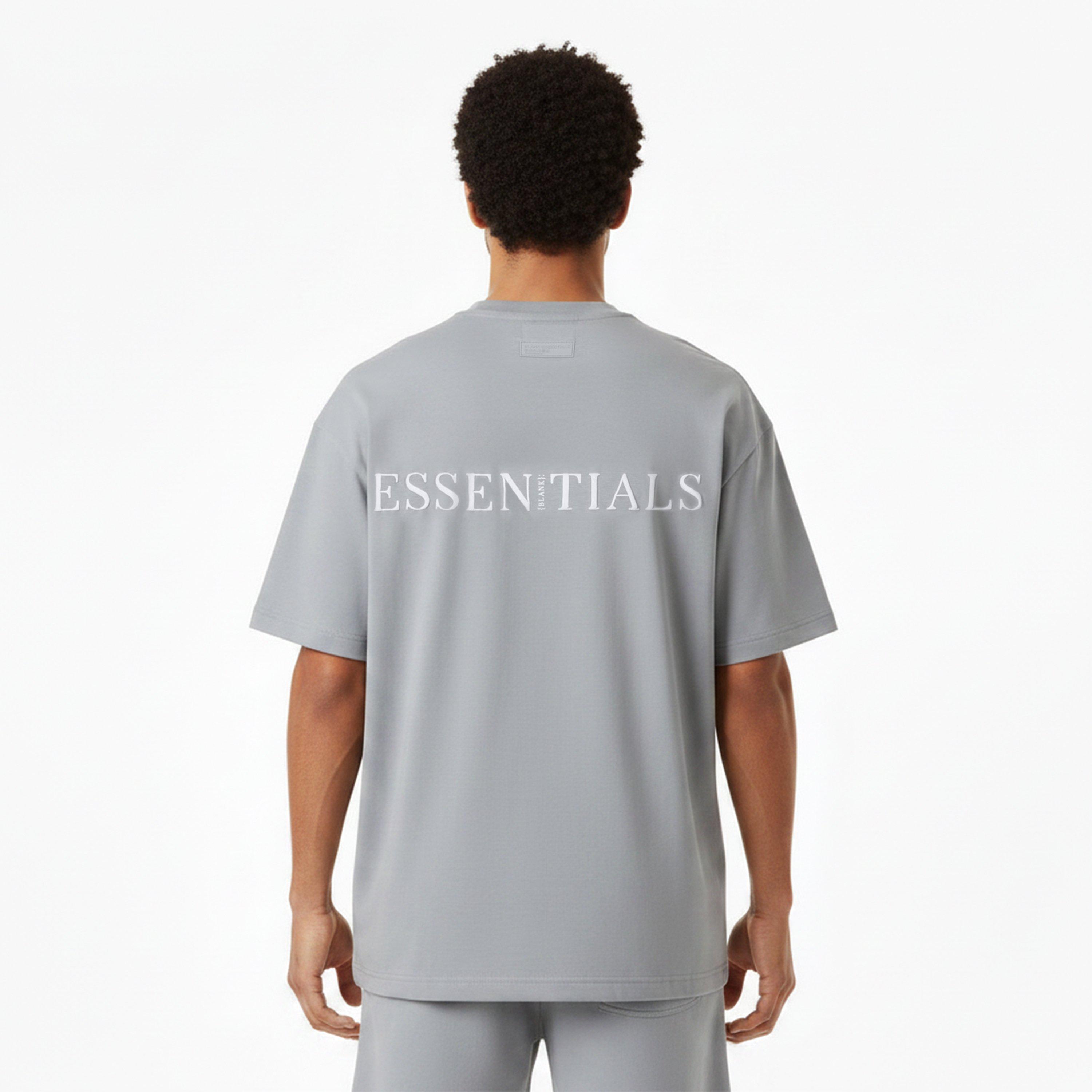 Storm Grey - Blank Essentials - Blank Puff Print T-shirt Short Set - 4