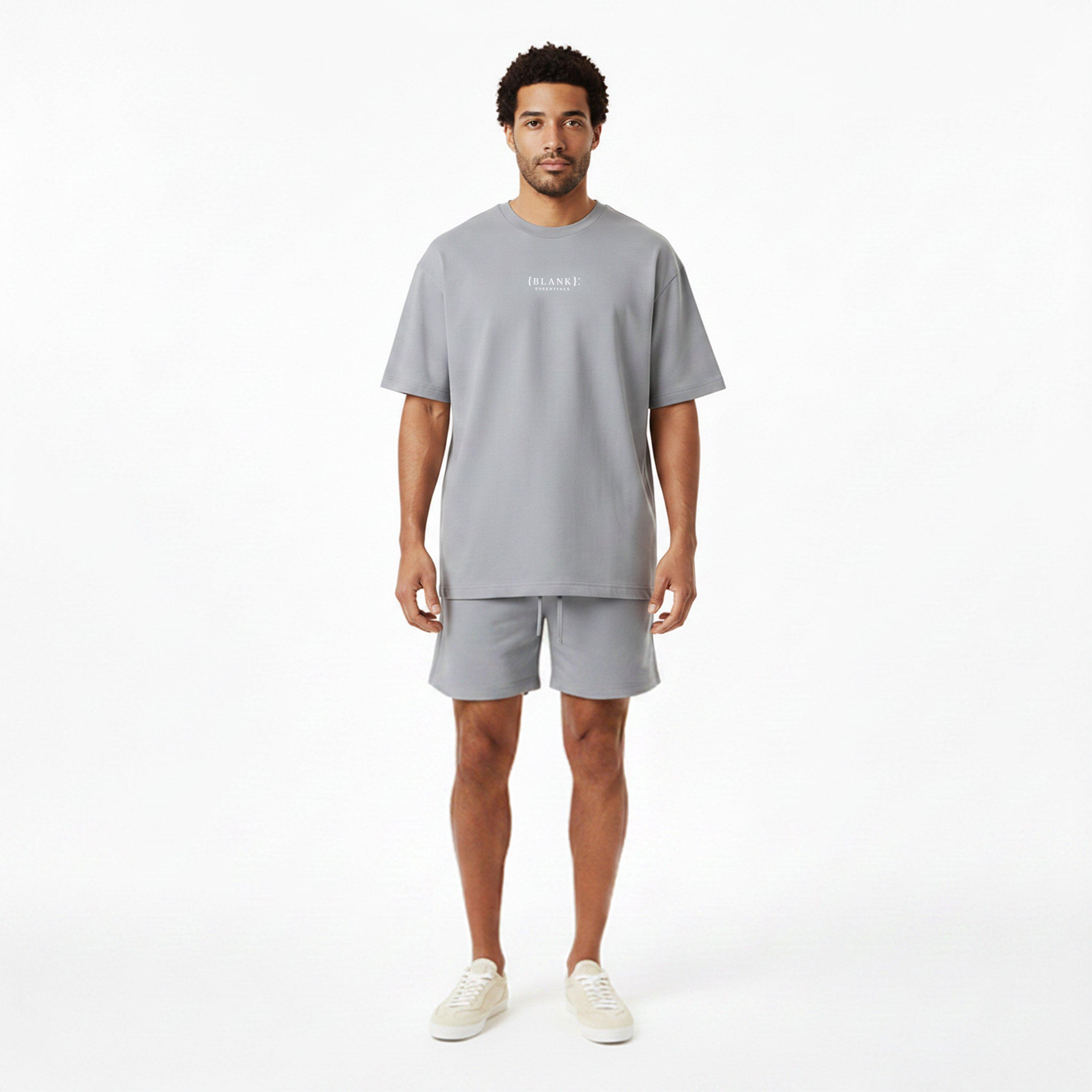 Storm Grey - Blank Essentials - Blank Puff Print T-shirt Short Set - 6