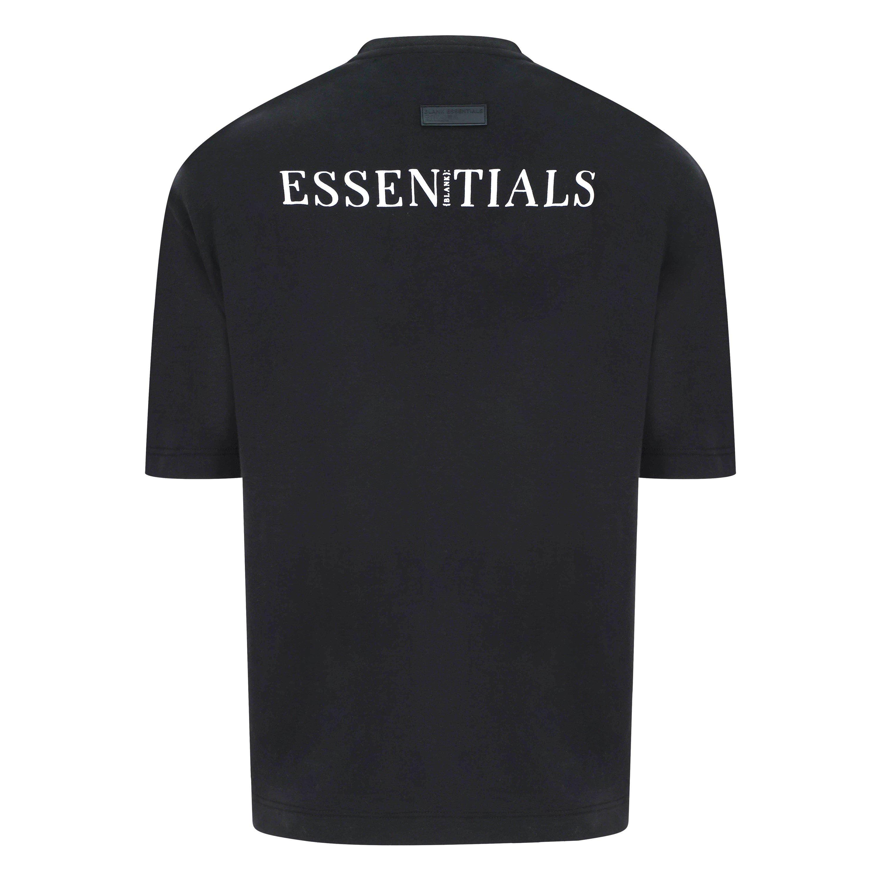 Schwarz - Blank Essentials - Blank Puff Print T-shirt Short Set - 7