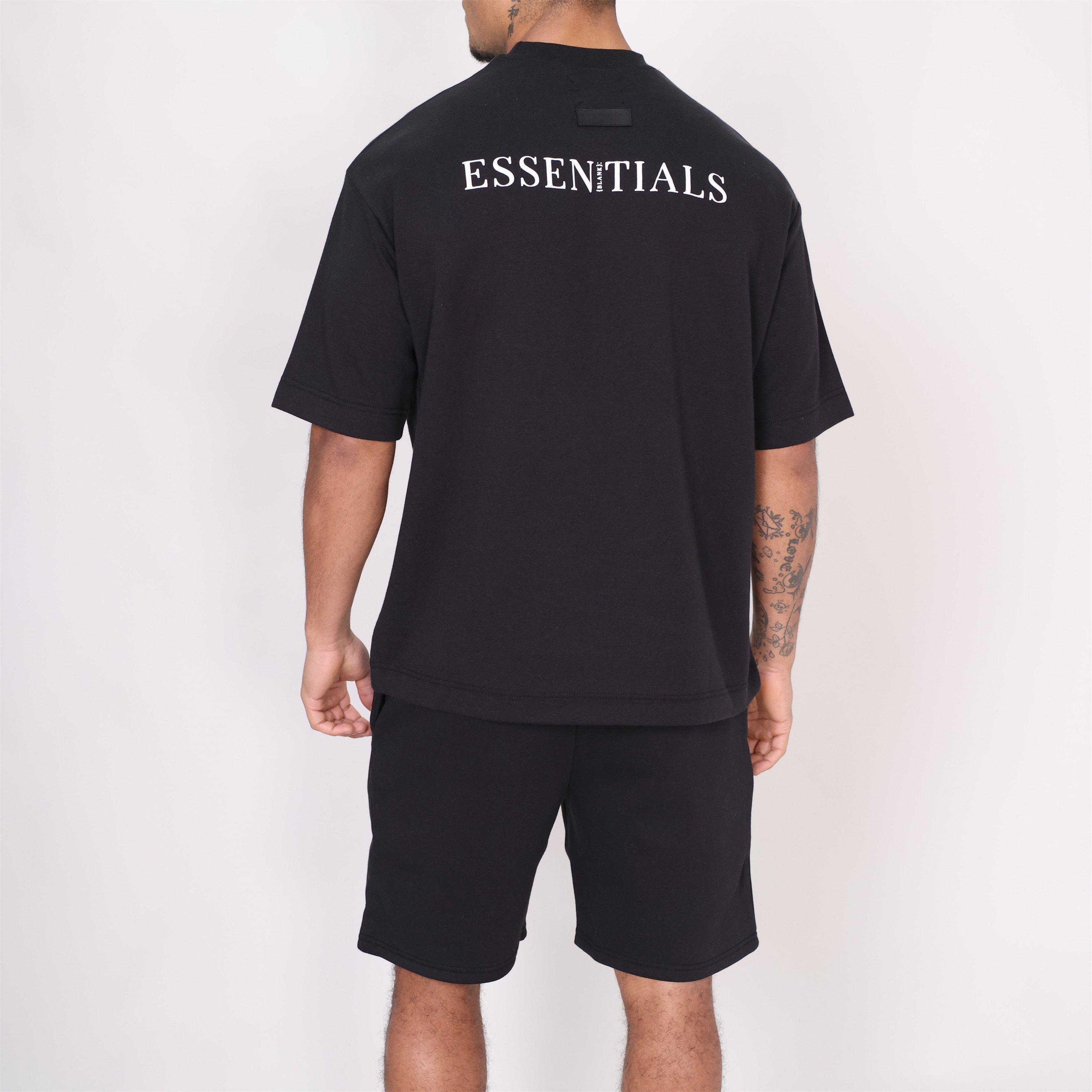 Schwarz - Blank Essentials - Blank Puff Print T-shirt Short Set - 3
