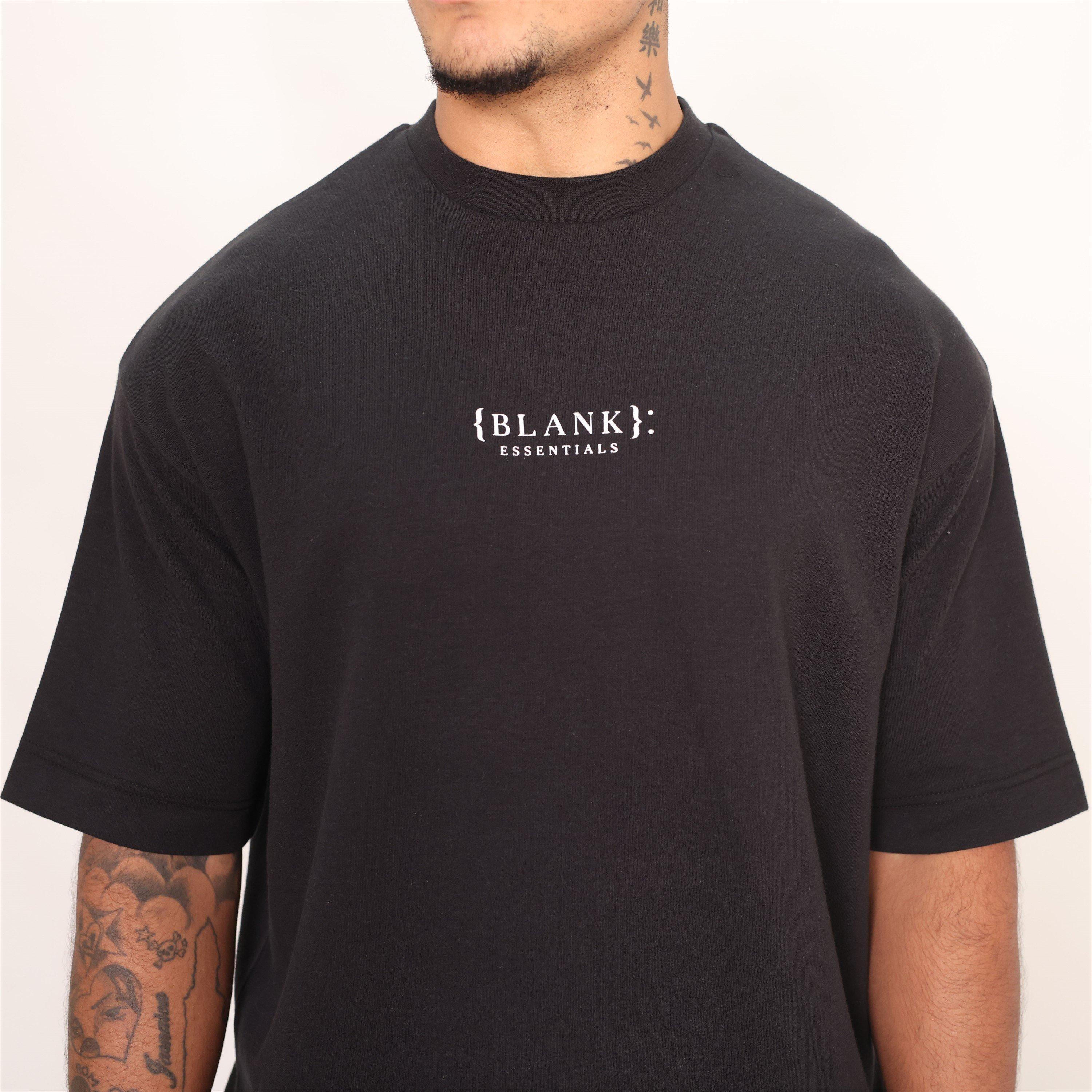 Schwarz - Blank Essentials - Blank Puff Print T-shirt Short Set - 4