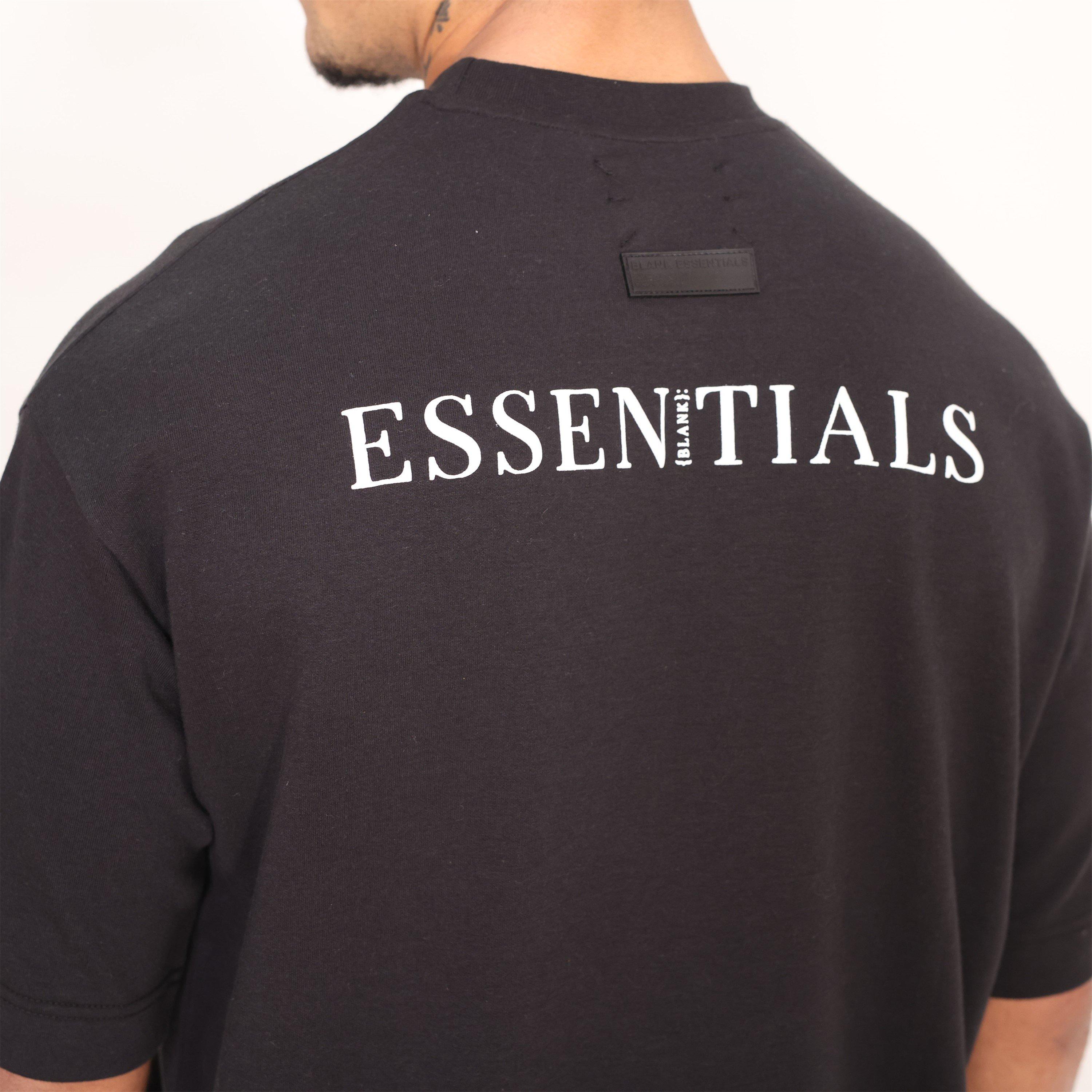 Schwarz - Blank Essentials - Blank Puff Print T-shirt Short Set - 5