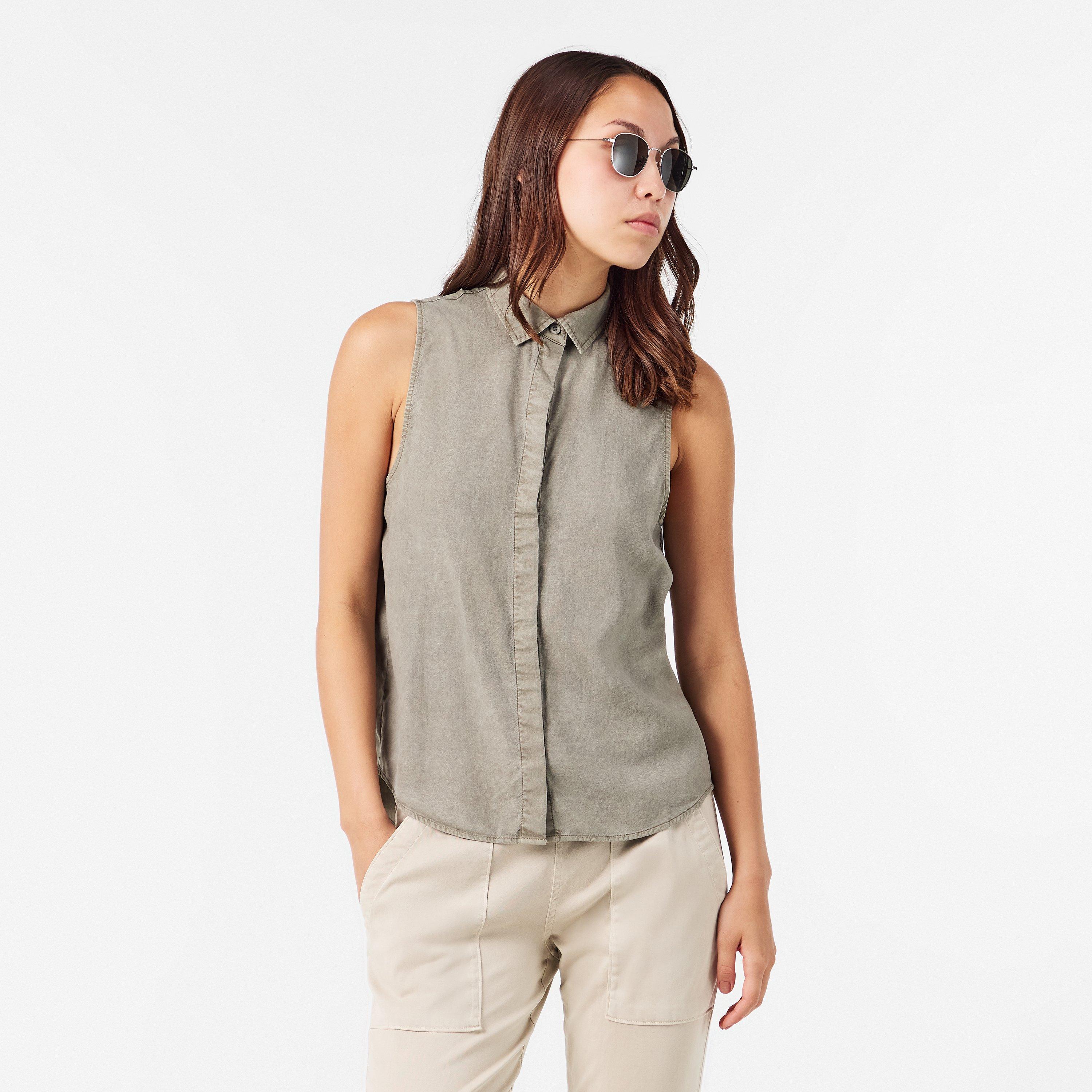 Soft Army - Bella Dahl - Women's Long-Sleeve Plain Shirt - 3