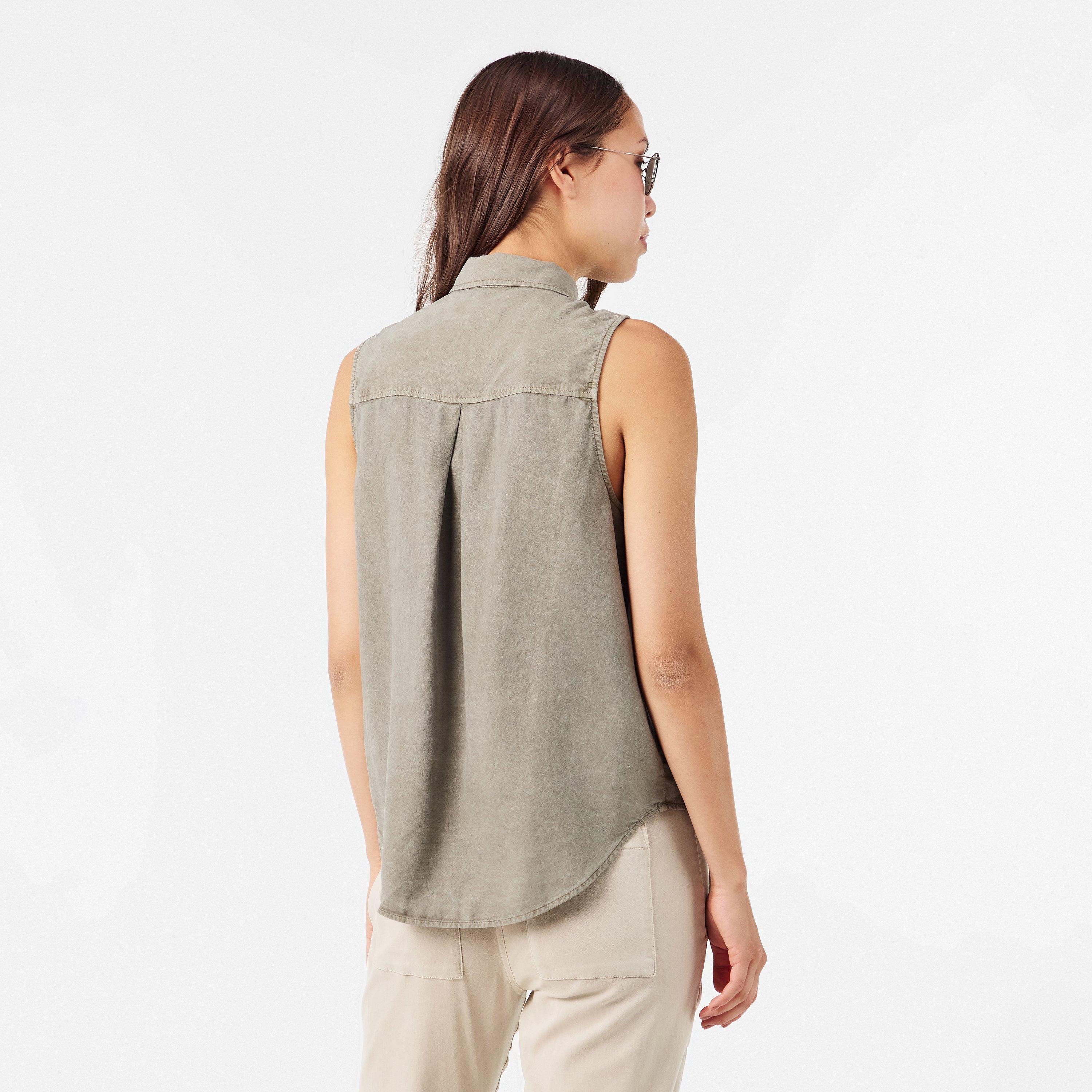 Soft Army - Bella Dahl - Women's Long-Sleeve Plain Shirt - 4