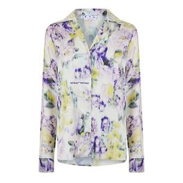 Off White Women's Floral Pattern Design Shirt